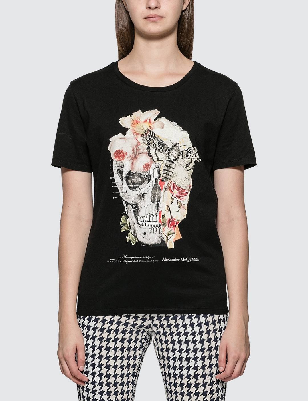 Floral Skull Print T-shirt - 1