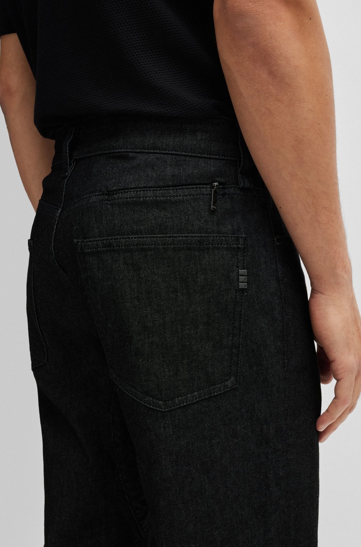 MAINE REGULAR-FIT JEANS IN BLACK STRETCH DENIM - 5