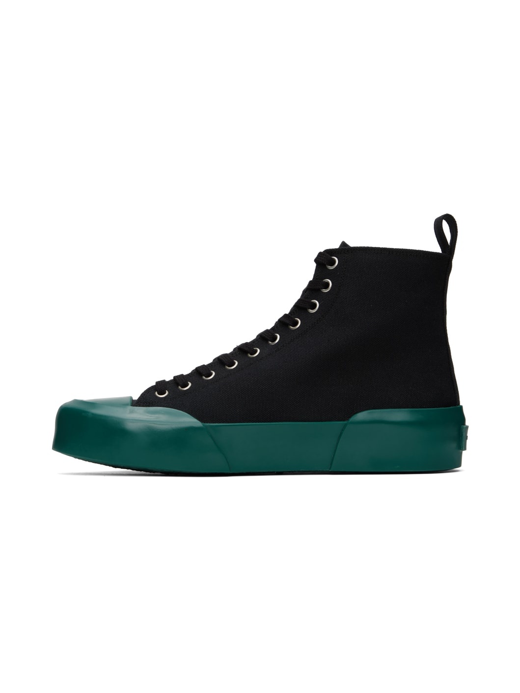 Black & Green High-Top Sneakers - 3