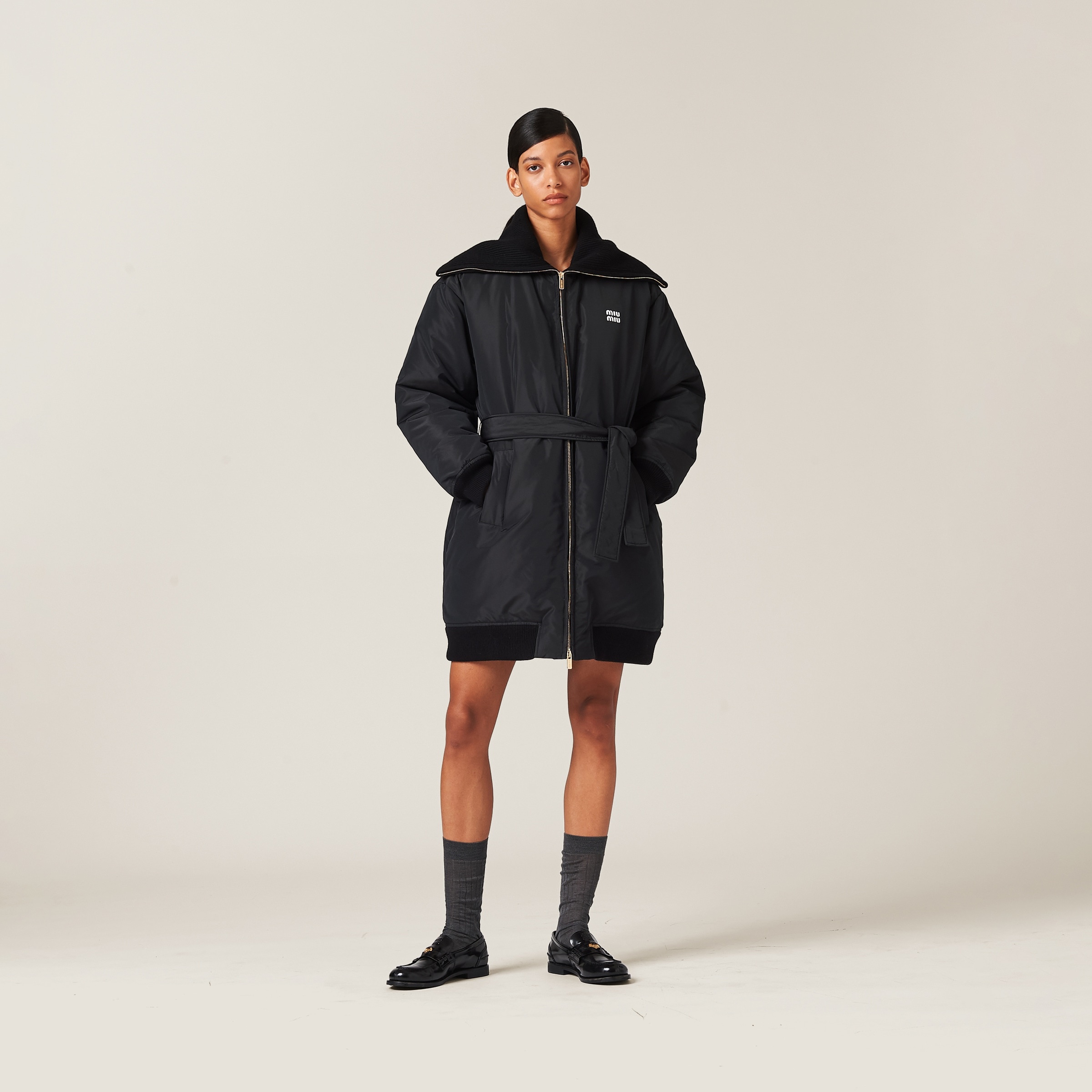 Technical fabric down coat - 1