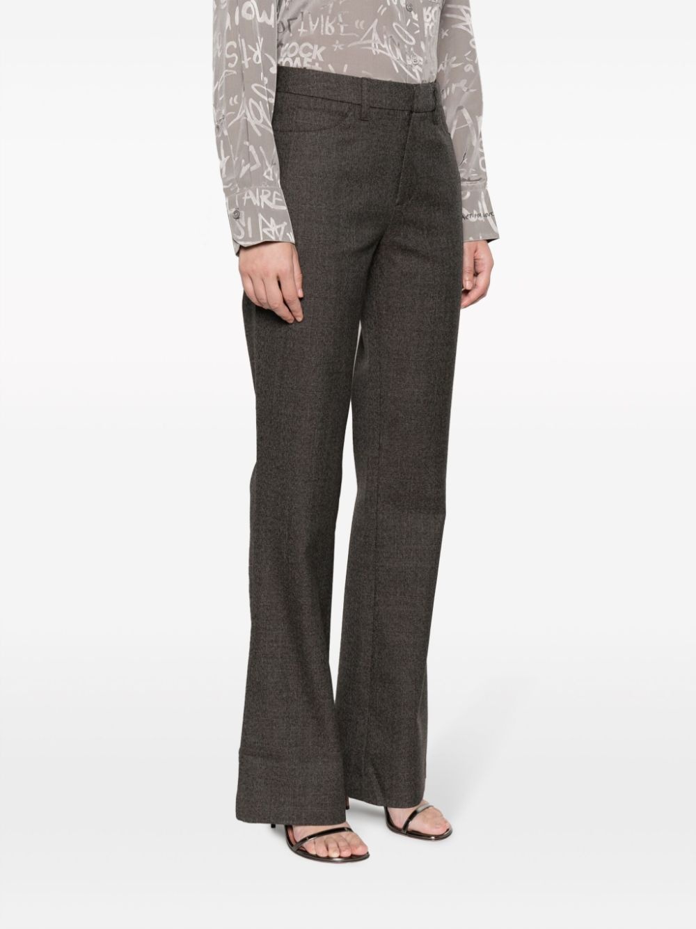 tailored flared wool trousers - 3