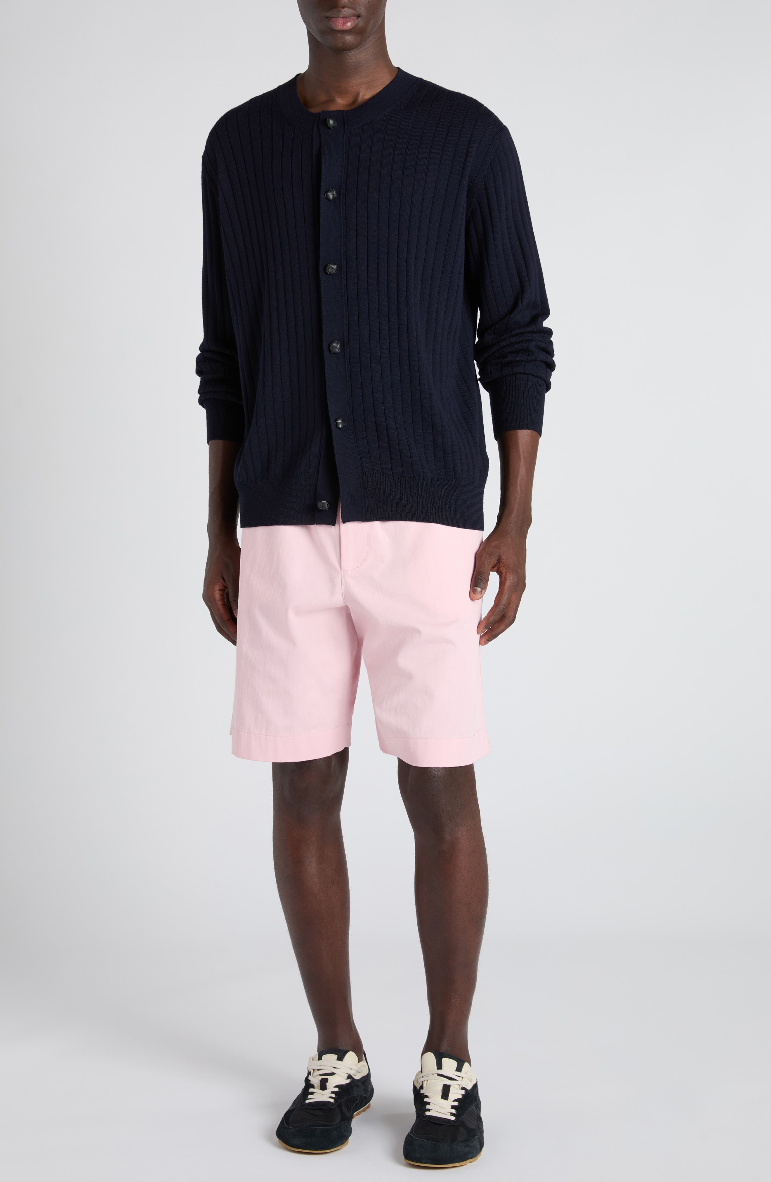 Bottega Veneta Rib Wool Cardigan in 4140 Abyss at Nordstrom - 2
