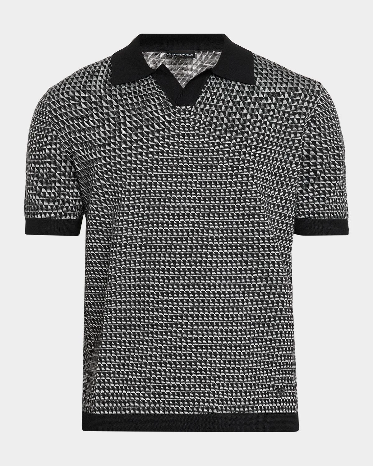 Men's Jacquard Short-Sleeve Sweater - 1