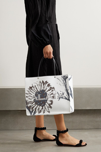 Alaïa Leather-trimmed jacquard tote outlook