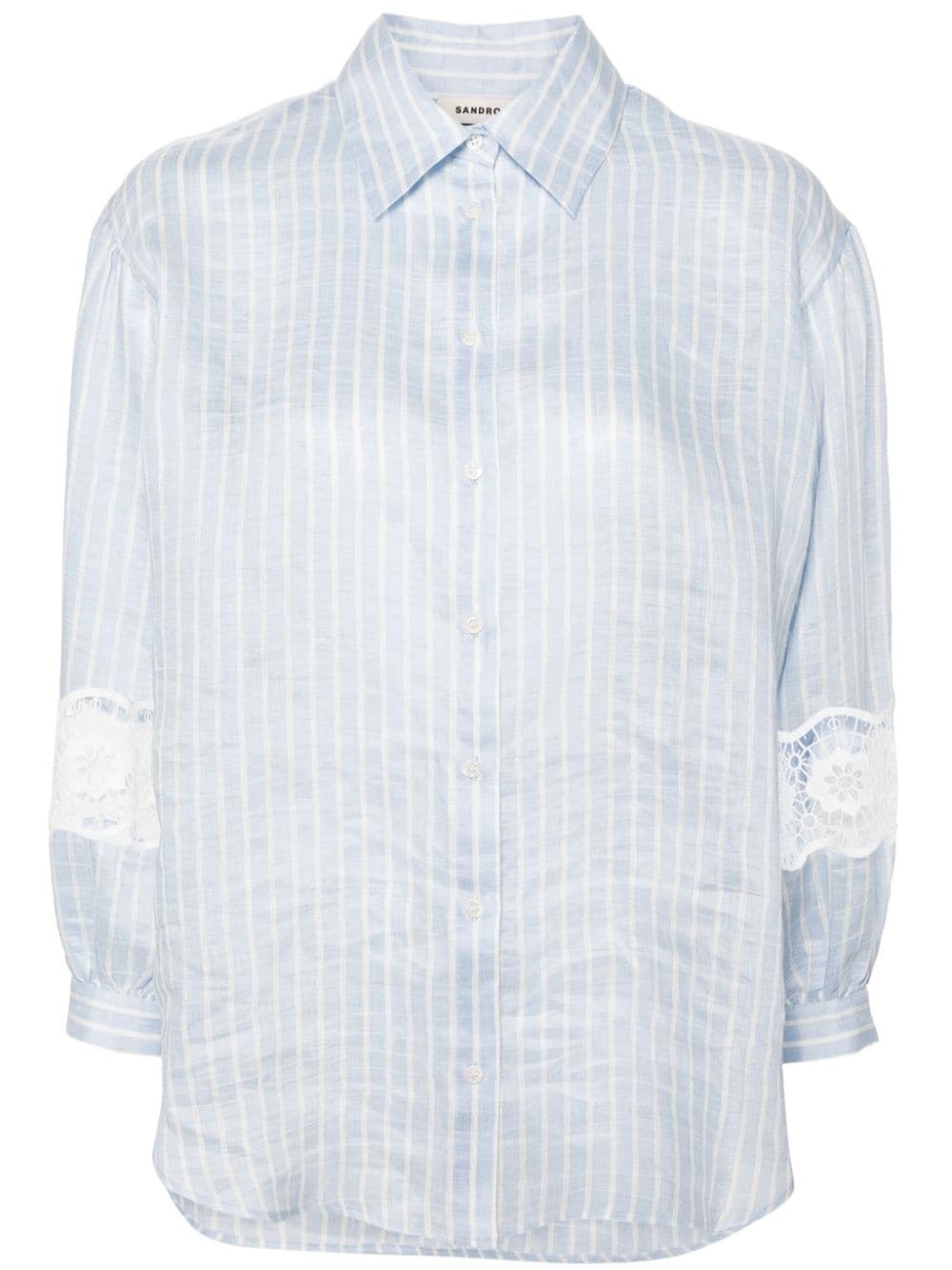 pinstriped linen-blend shirt - 1
