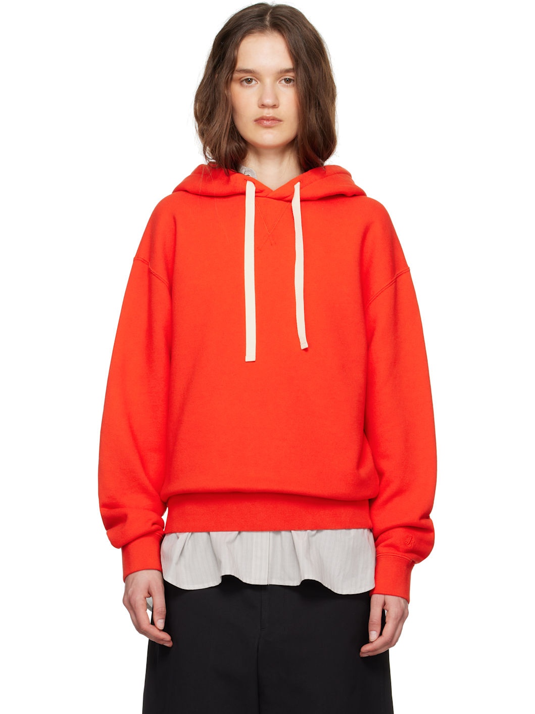 Orange Drawstring Hoodie - 1