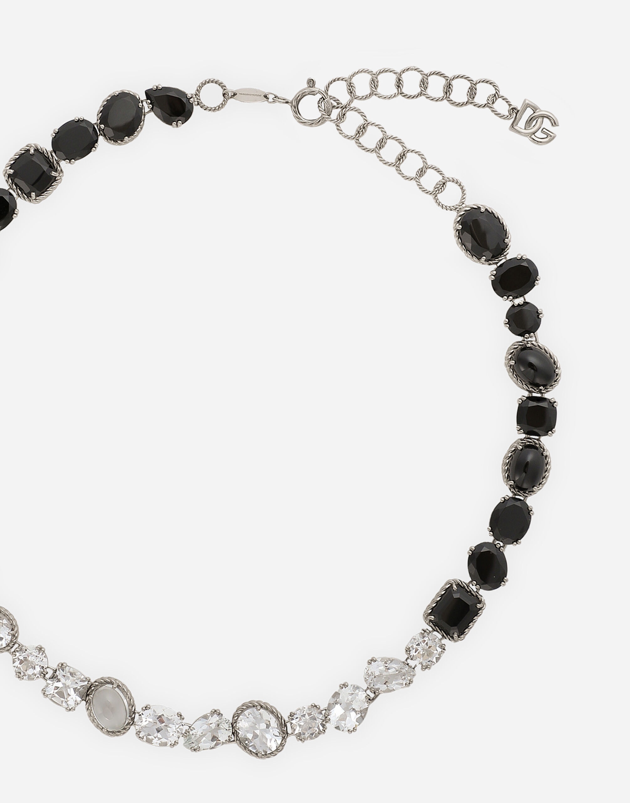 Rainbow Monochrome Necklace 18-carat white gold, spinels and topazes - 4