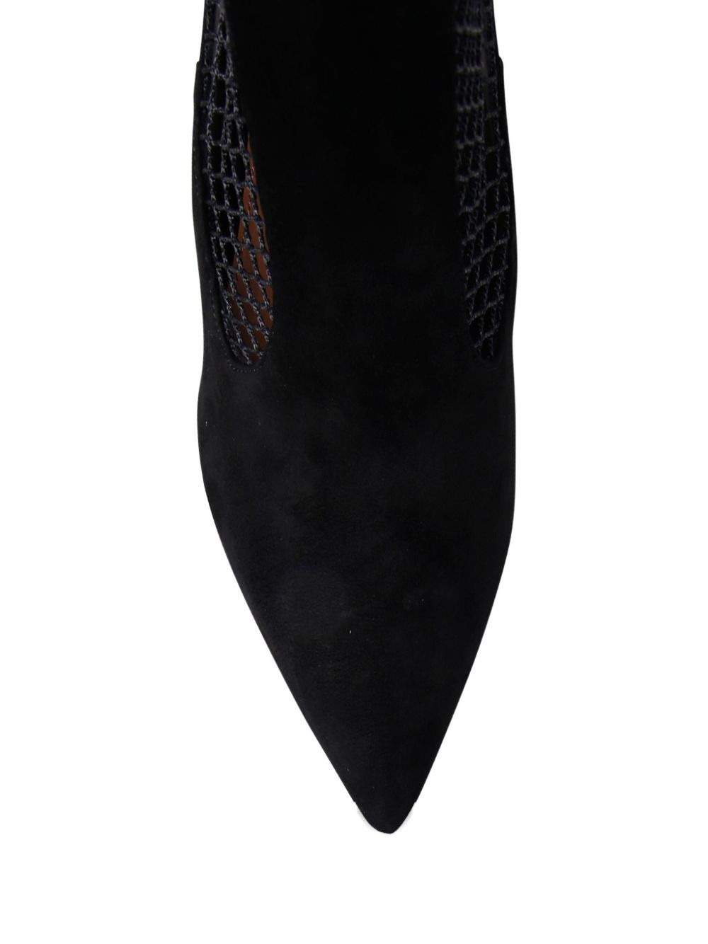 85mm mesh-insert suede pumps - 3