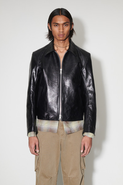 Our Legacy Mini Jacket Top Dyed Black Leather outlook