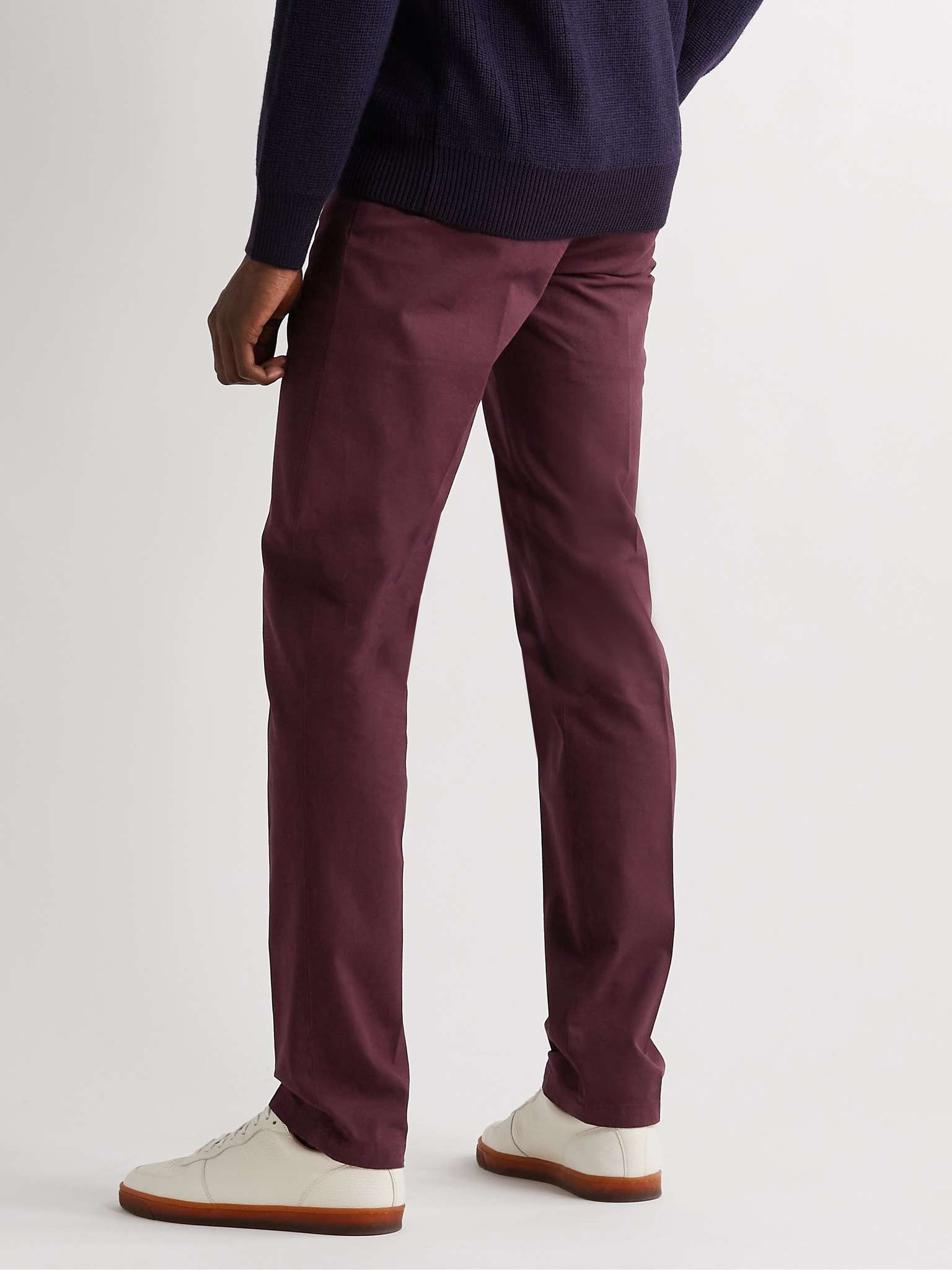 Slim-Fit Tapered Stretch-Cotton Jacquard Chinos - 4