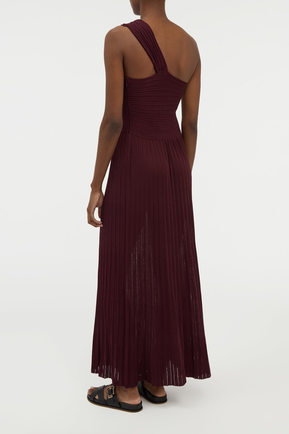 Altura Knit Maxi Dress in Bordeaux Silk - 4