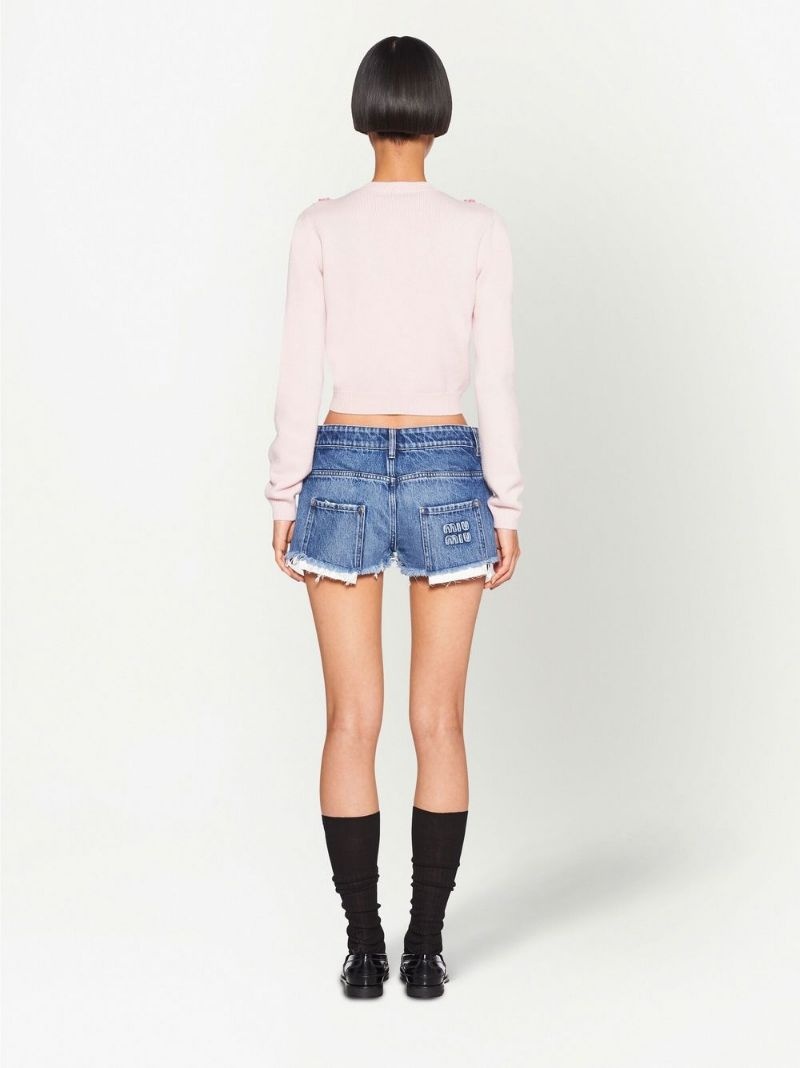 low-rise denim mini shorts - 4