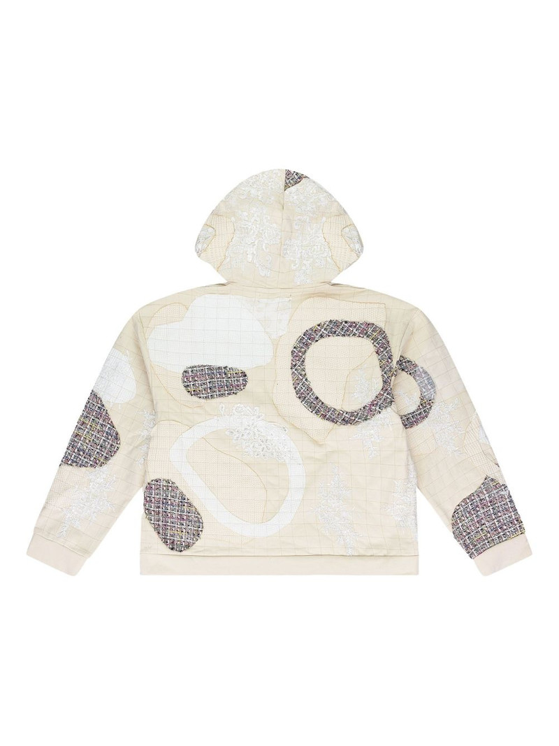 WHO DECIDES WAR Tweed Patchwork hoodie outlook