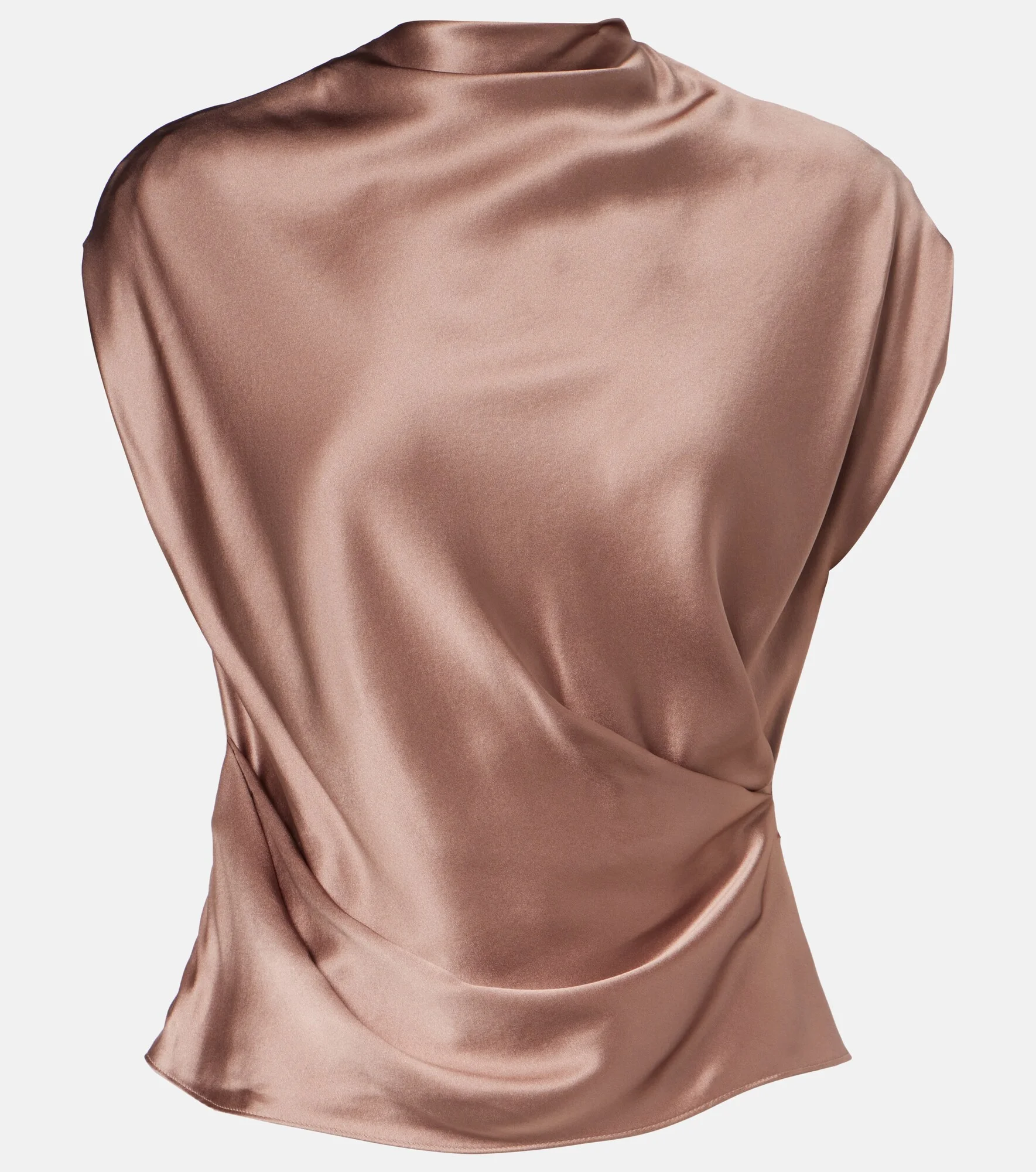 Draped silk satin top - 1