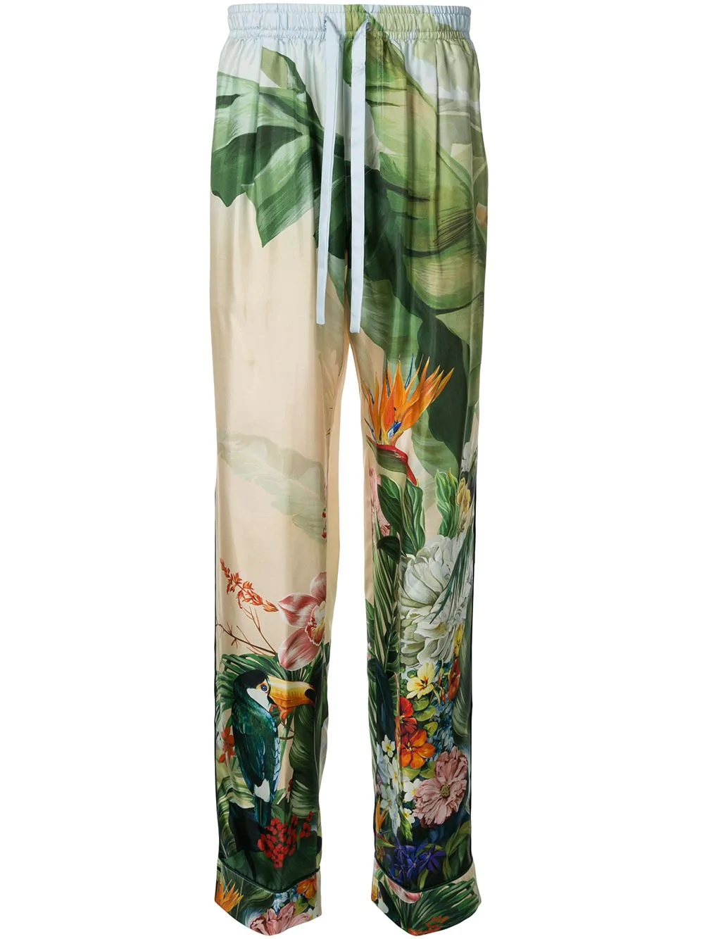 tropical print trousers - 1