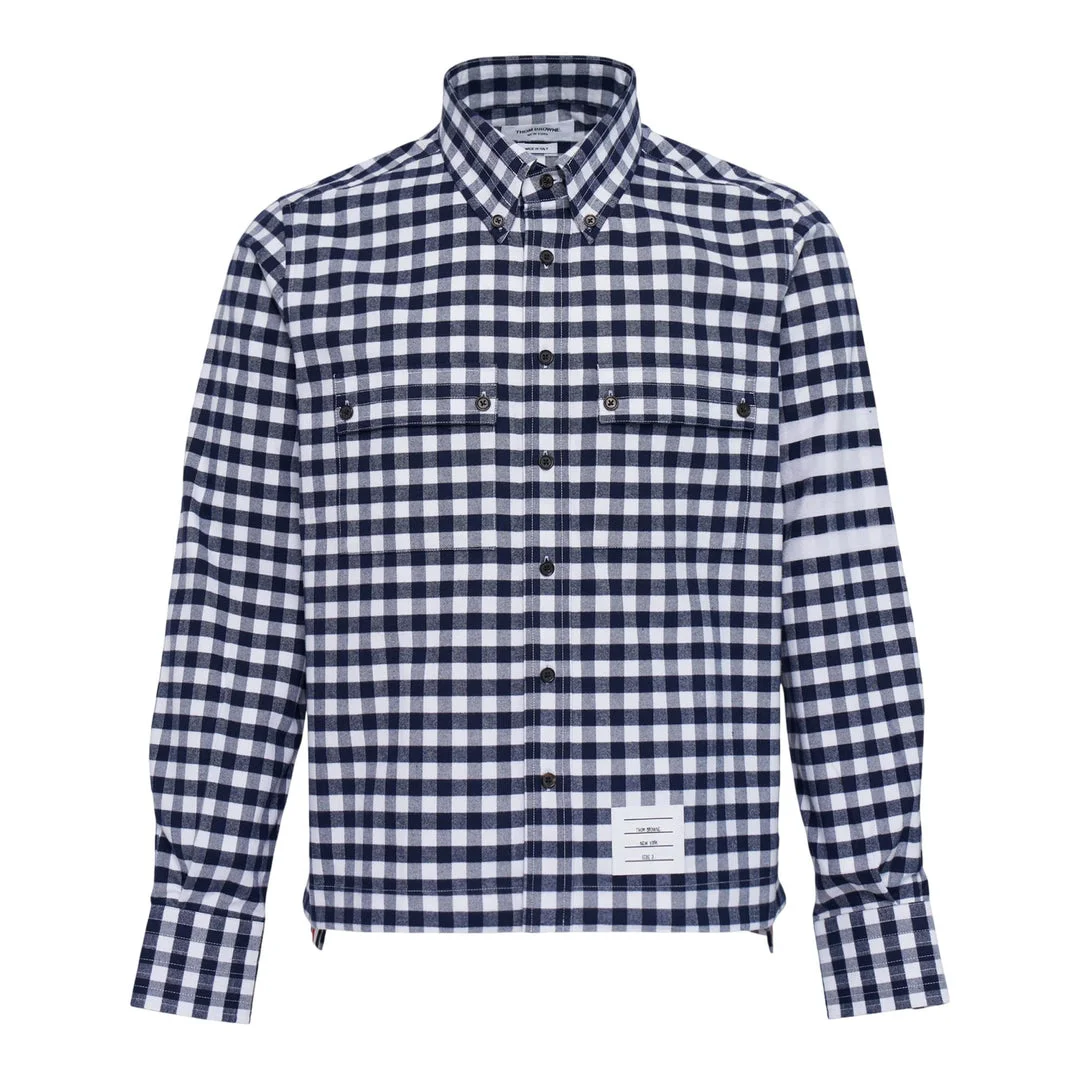 Gingham Check Flannel 4-Bar Utility Shirt Men - 1
