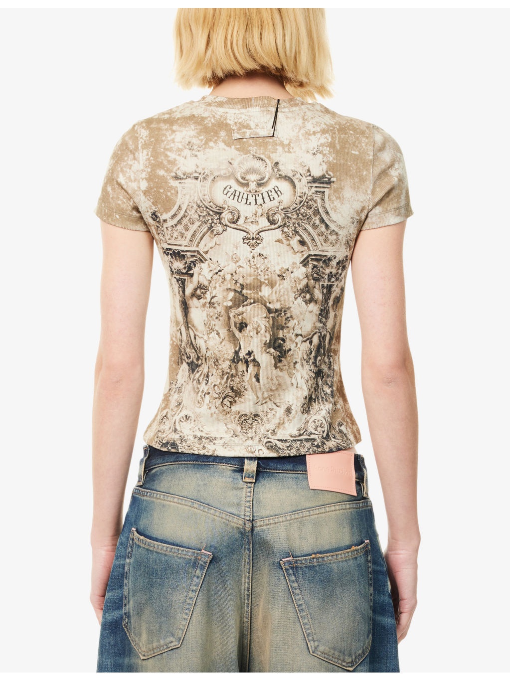 Printed Ribbed Stretch-Cotton T-Shirt - 4