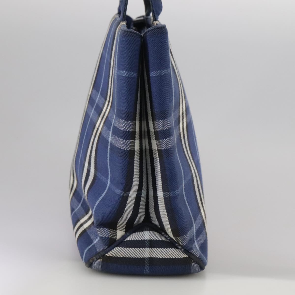 Burberry Nova Check Hand Bag Canvas Blue - 4