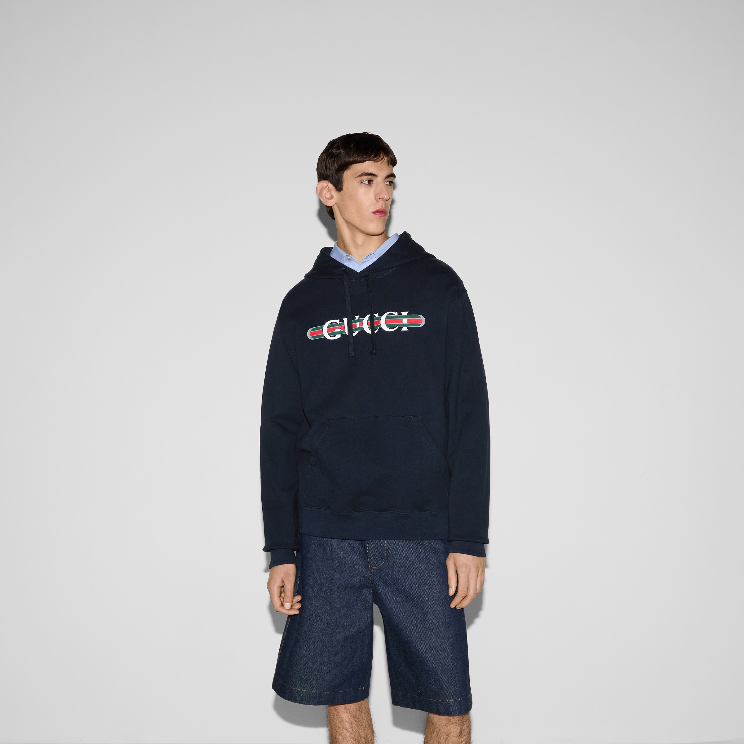 Printed cotton jersey hooded sweatshirt - 3