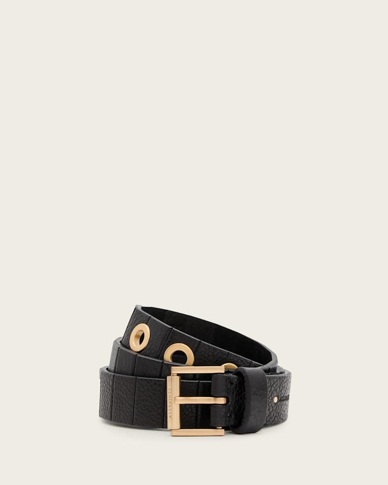 KYLIN SKINNY LEATHER EYELET BELT 1