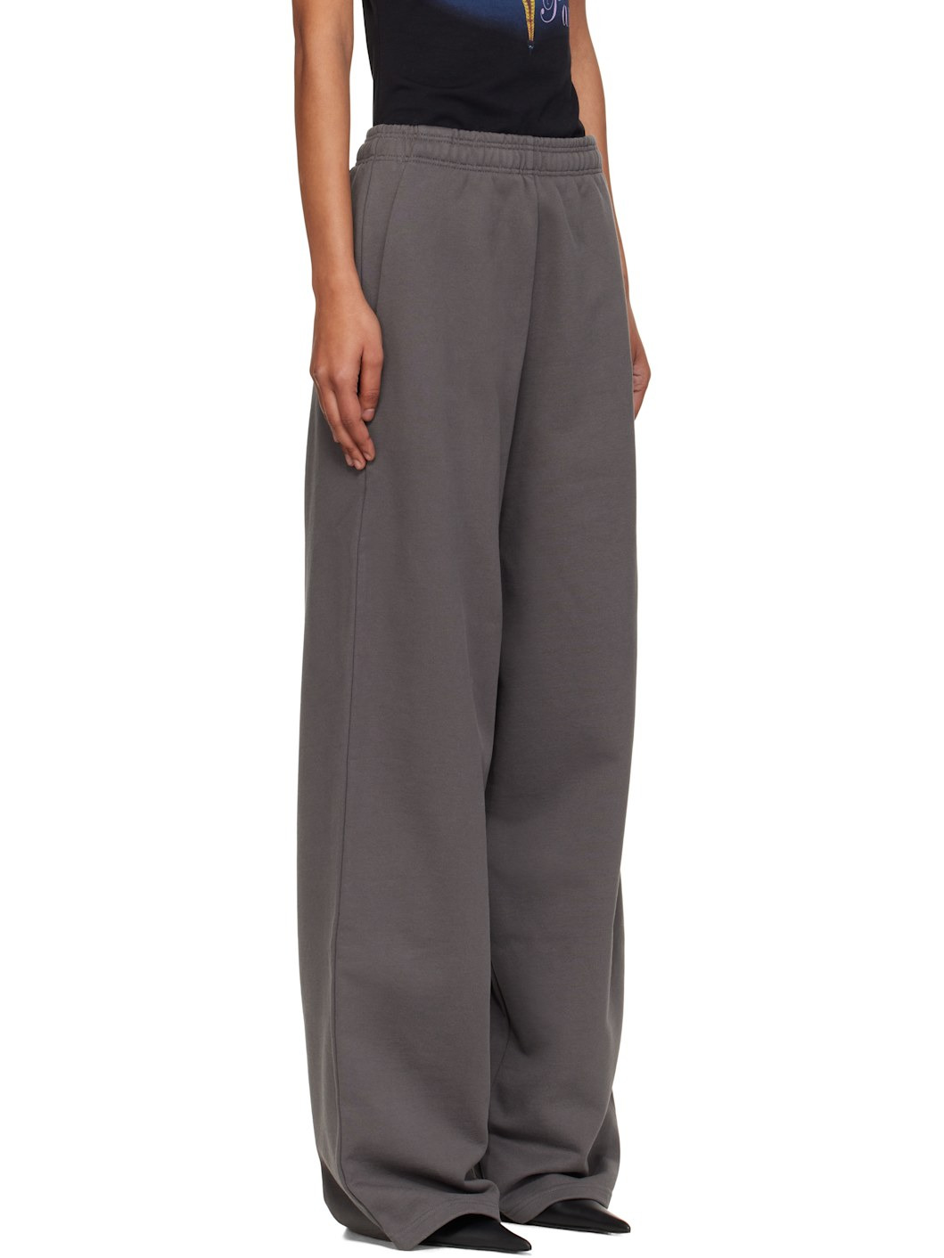 Gray Boxing Logo Baggy Lounge Pants - 2