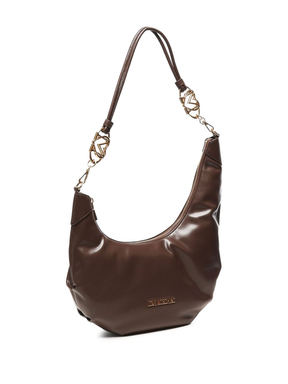 logo-plaque crescent shoulder bag - 3