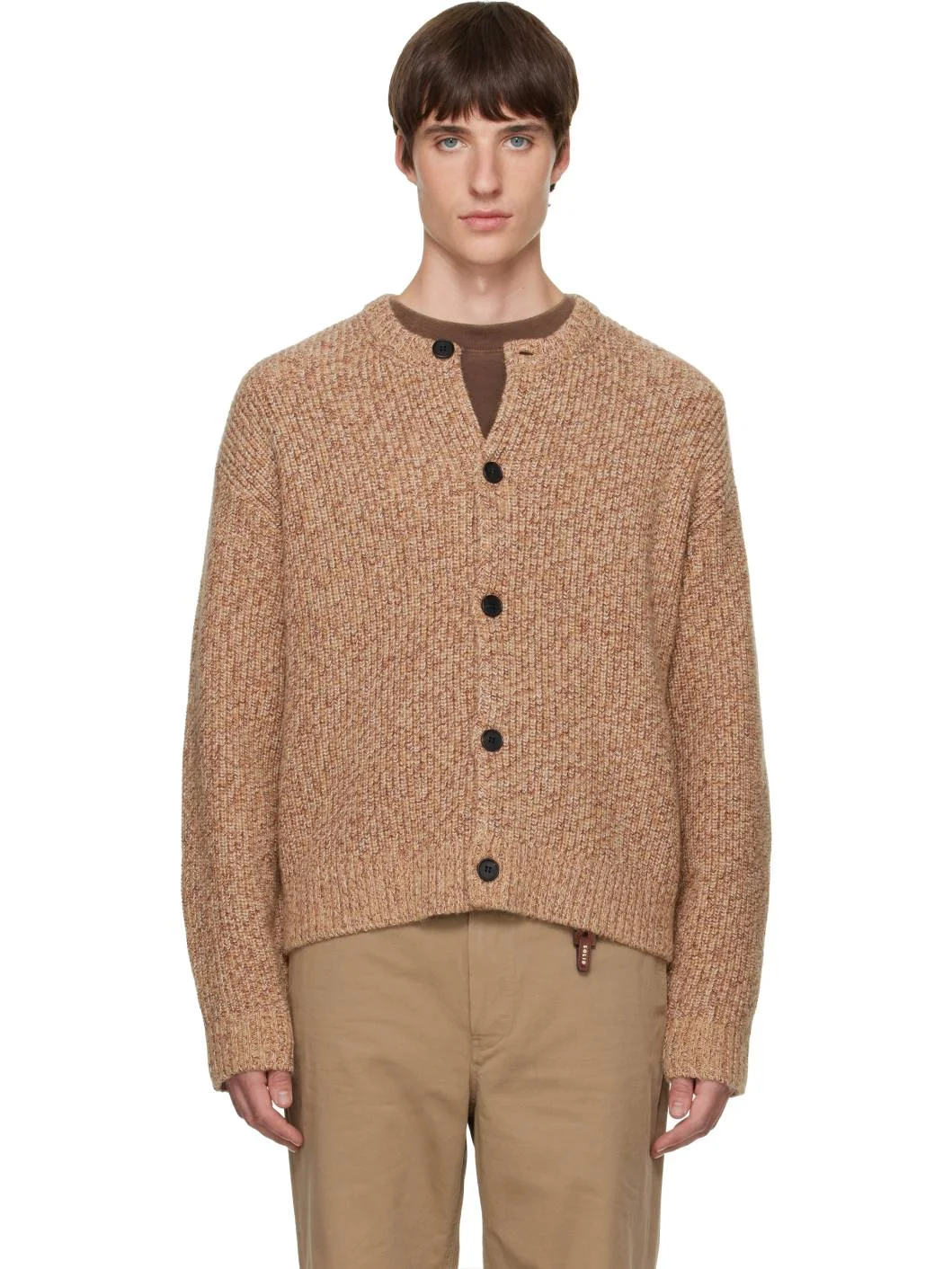 Beige Wool Button Cardigan - 1