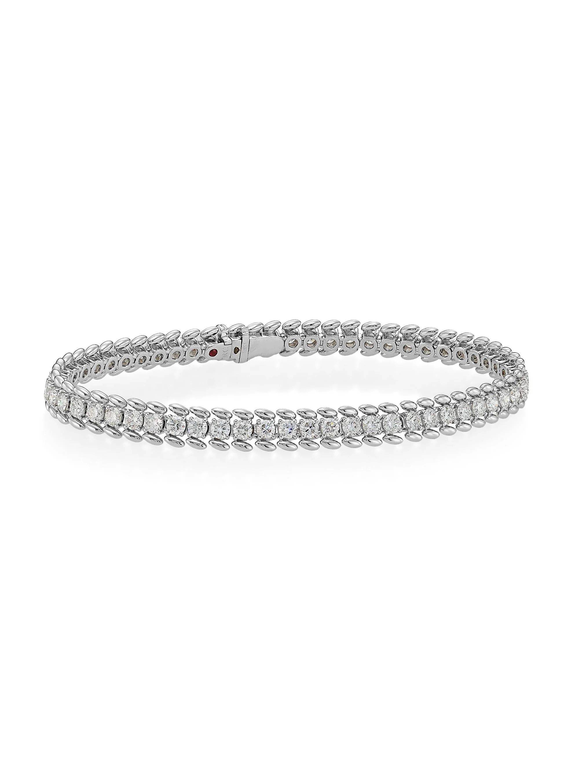 Women's Line 18K White Gold & Diamond Bracelet - White Gold - 1