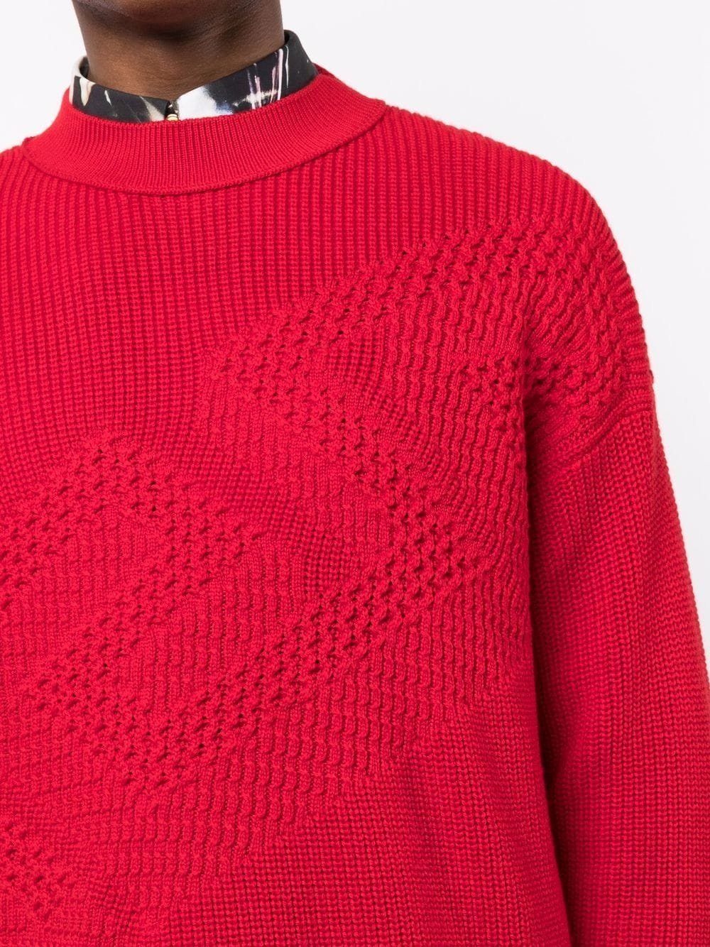 Greca-detail virgin wool jumper - 5