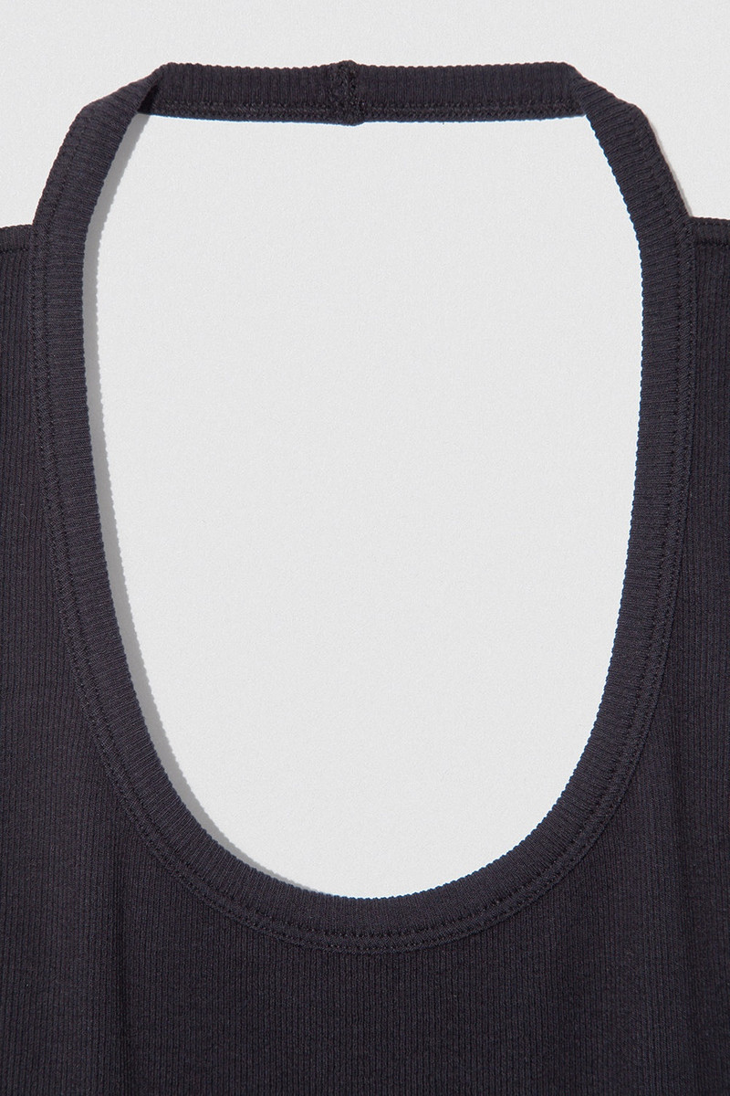 BLANK TANK DRESS BLACK COTTON RIB 3