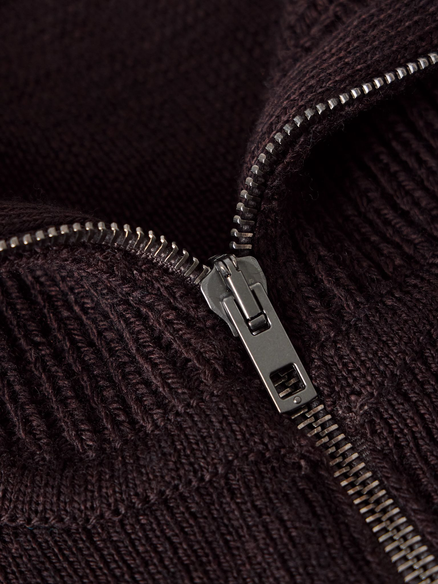 Wool half-zip hoodie Burgundy - 4