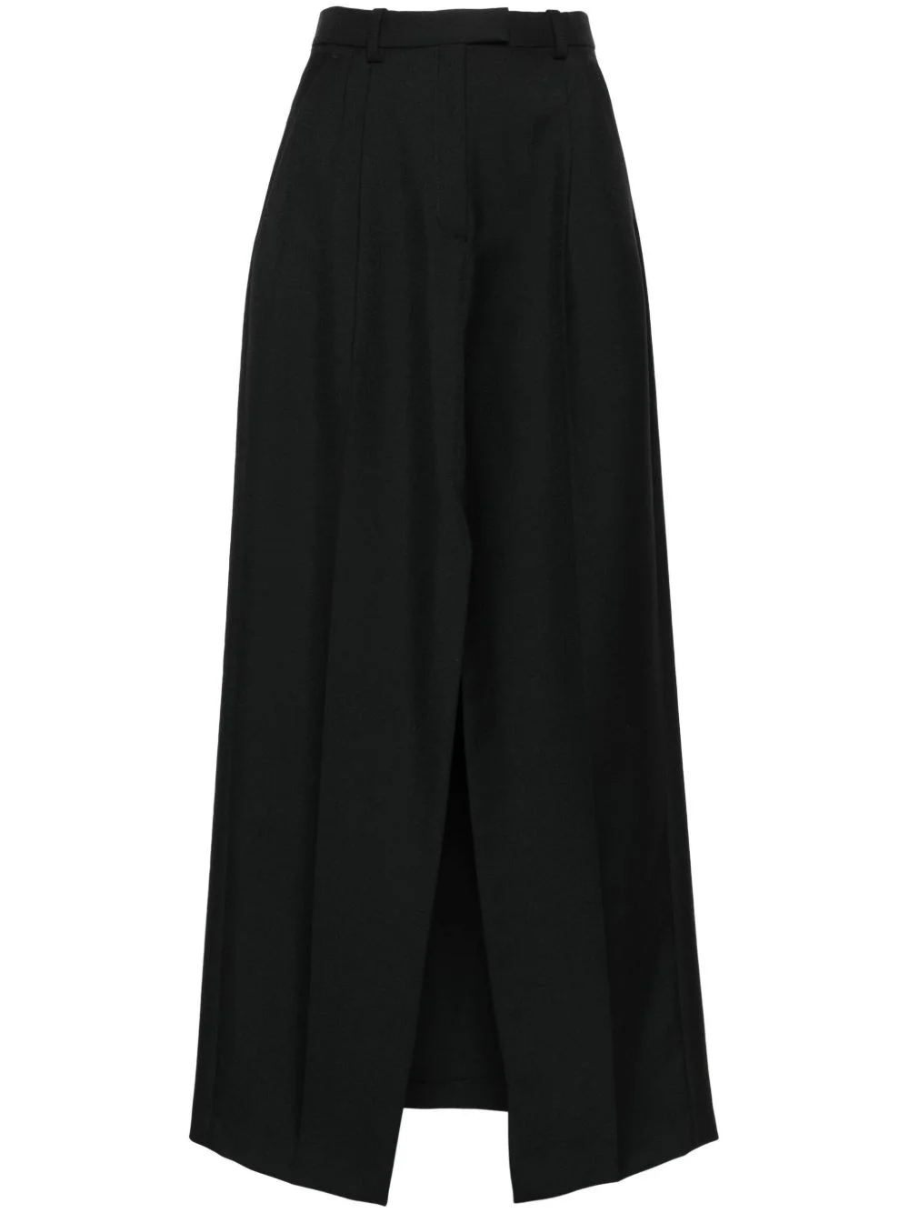 high-waist gabardine long skirt - 1