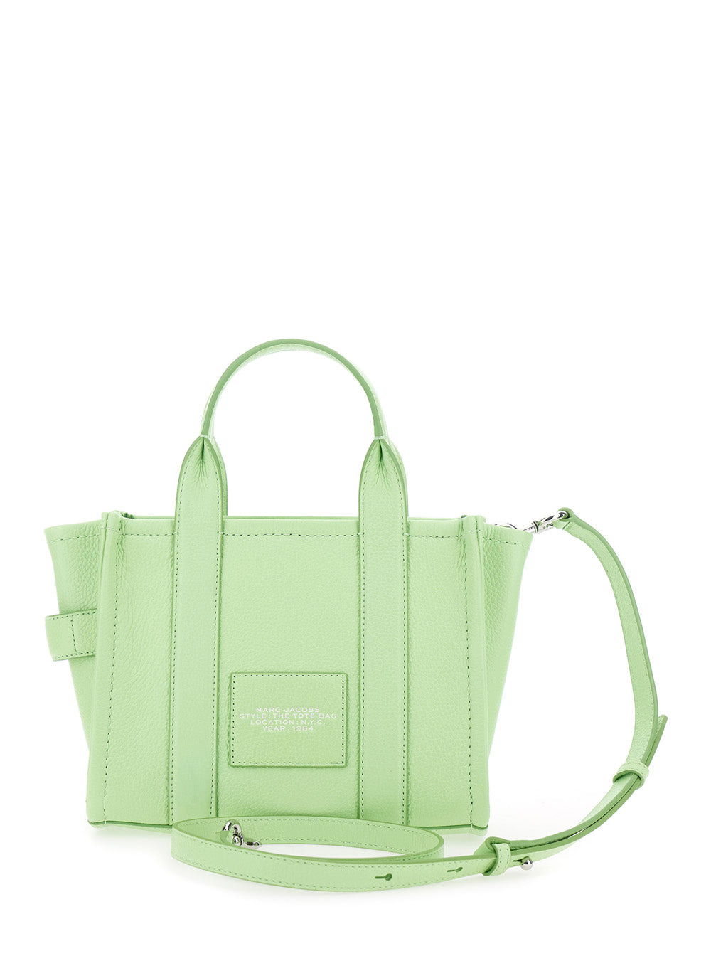 Marc Jacobs Women 'The Small Tote' Green Handbag With Logo In Grained Leather Woman - 4