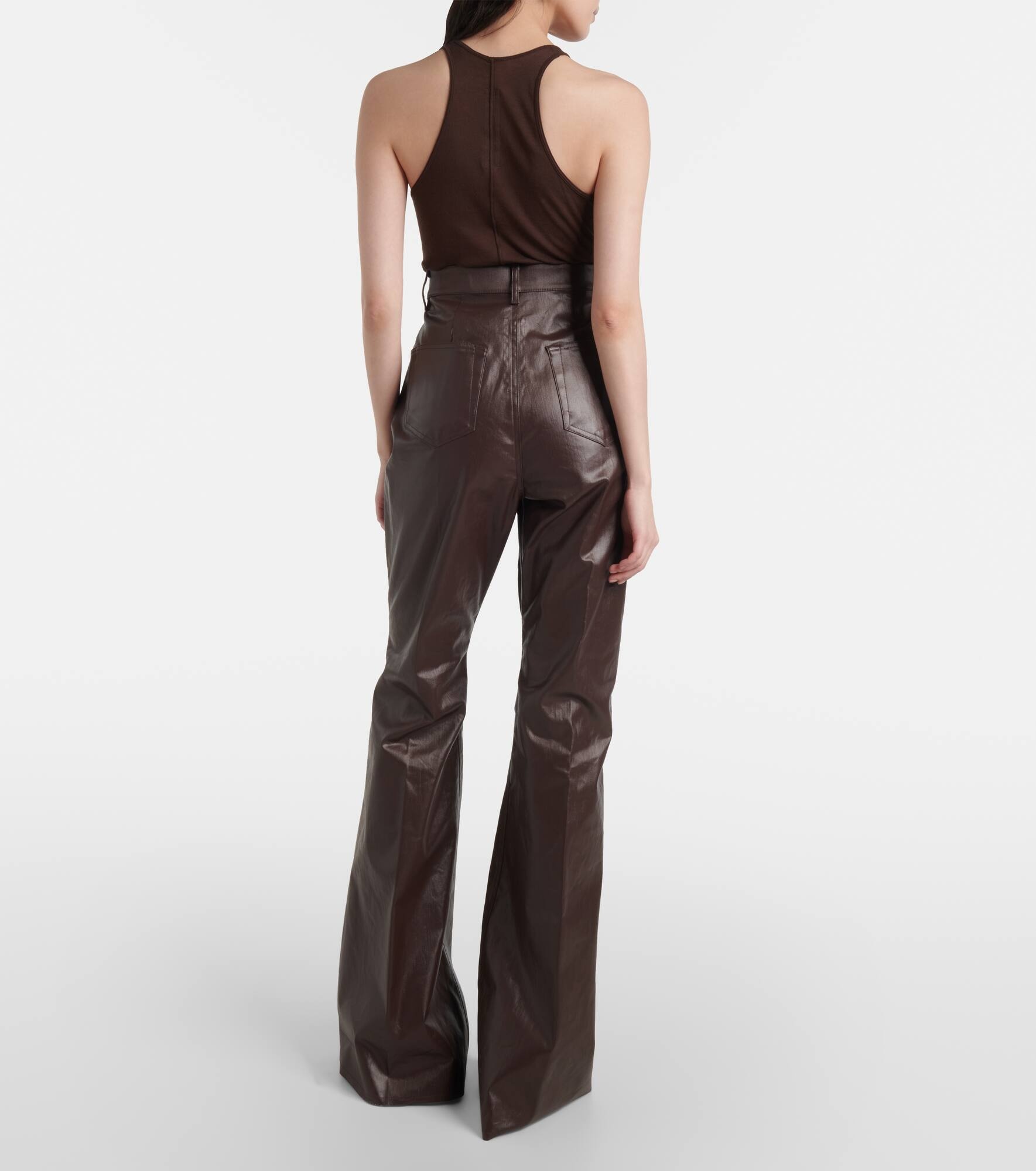 High-rise coated canvas straight pants - 3