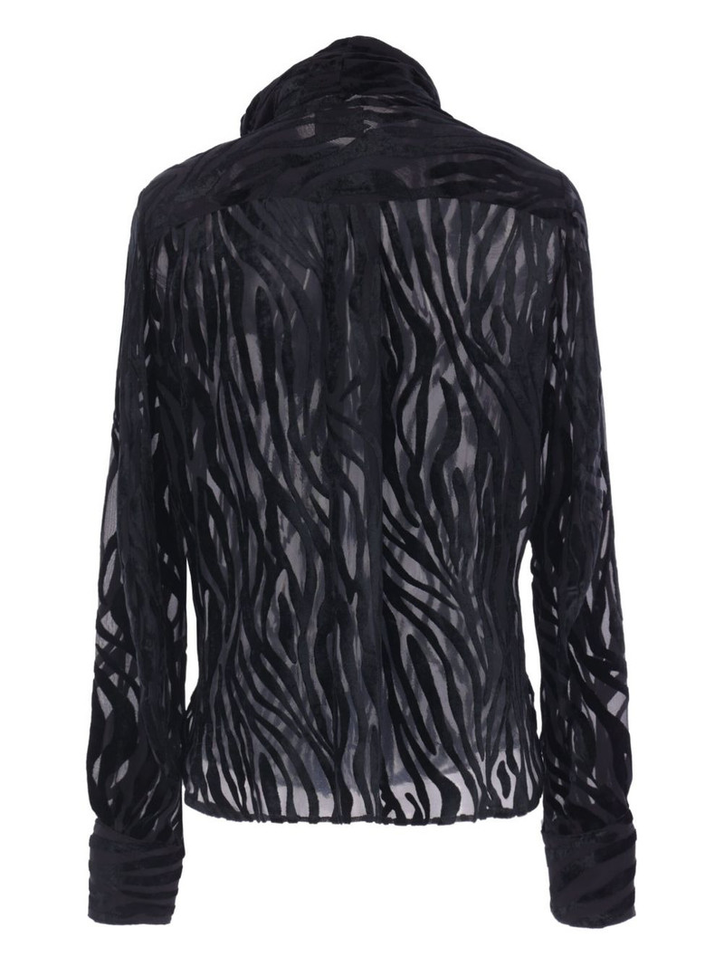 Isabel Marant zebra-pattern tie-neck shirt outlook