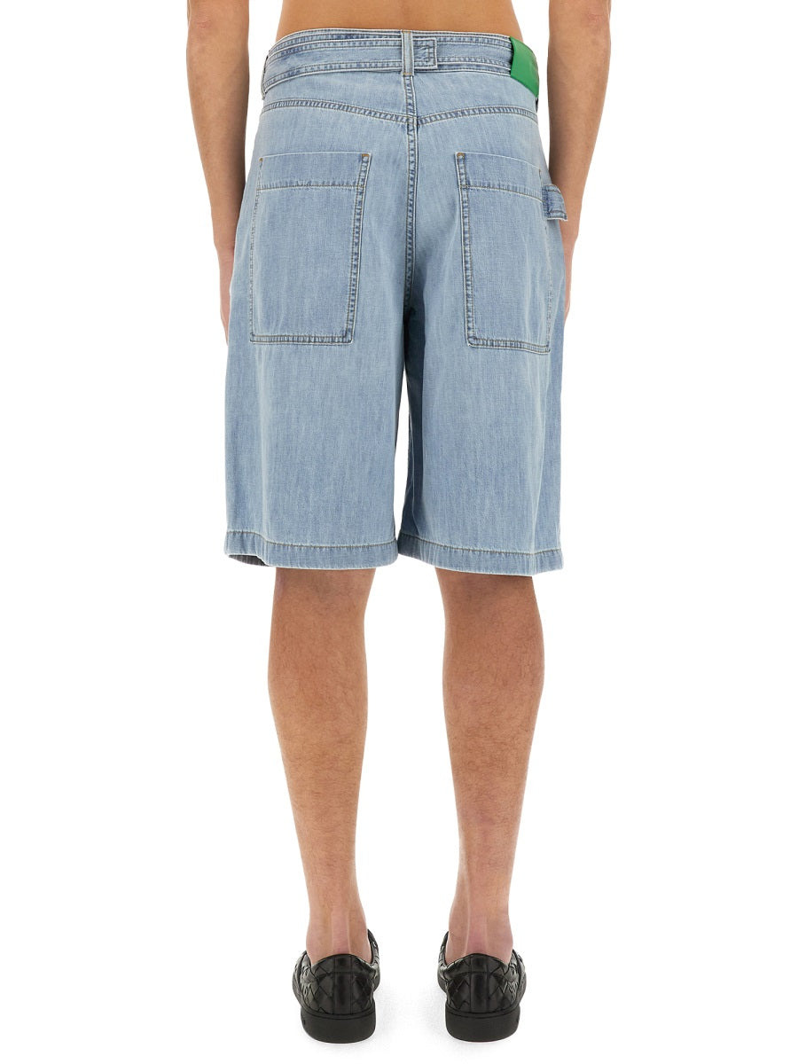 Bottega Veneta Men Denim Bermuda Shorts - 3