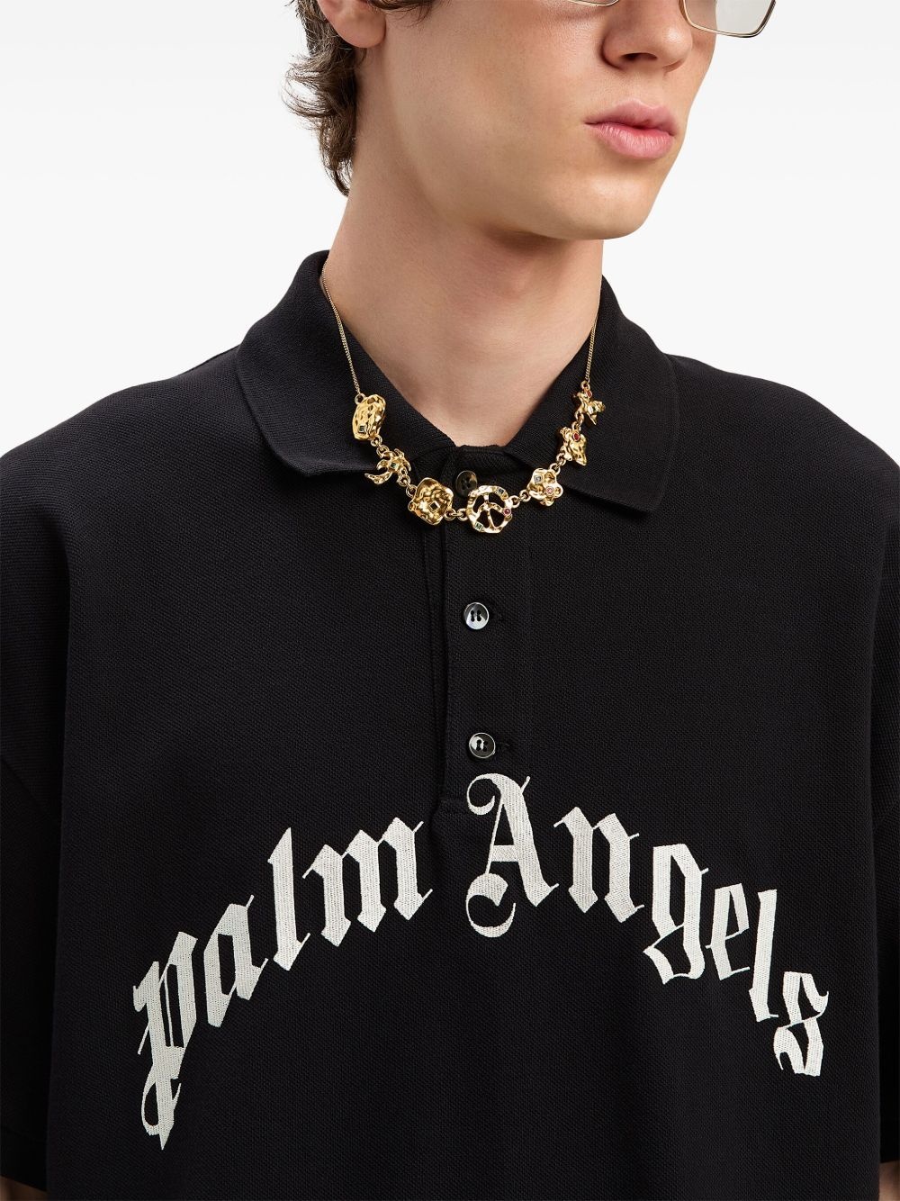 logo-print polo t-shirt - 6