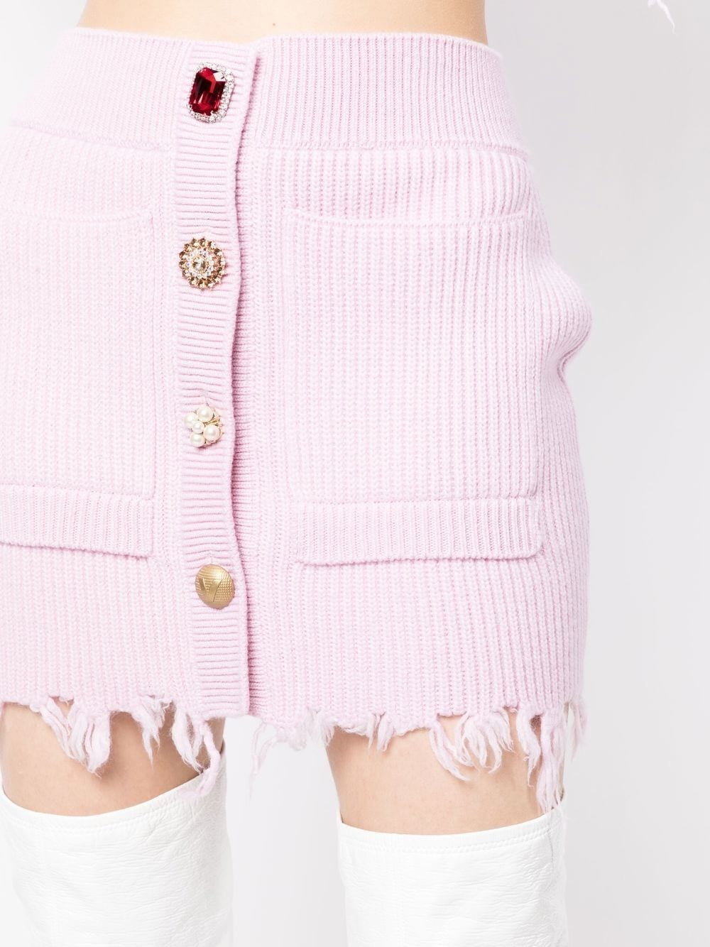 cropped V-neck cardigan - 6
