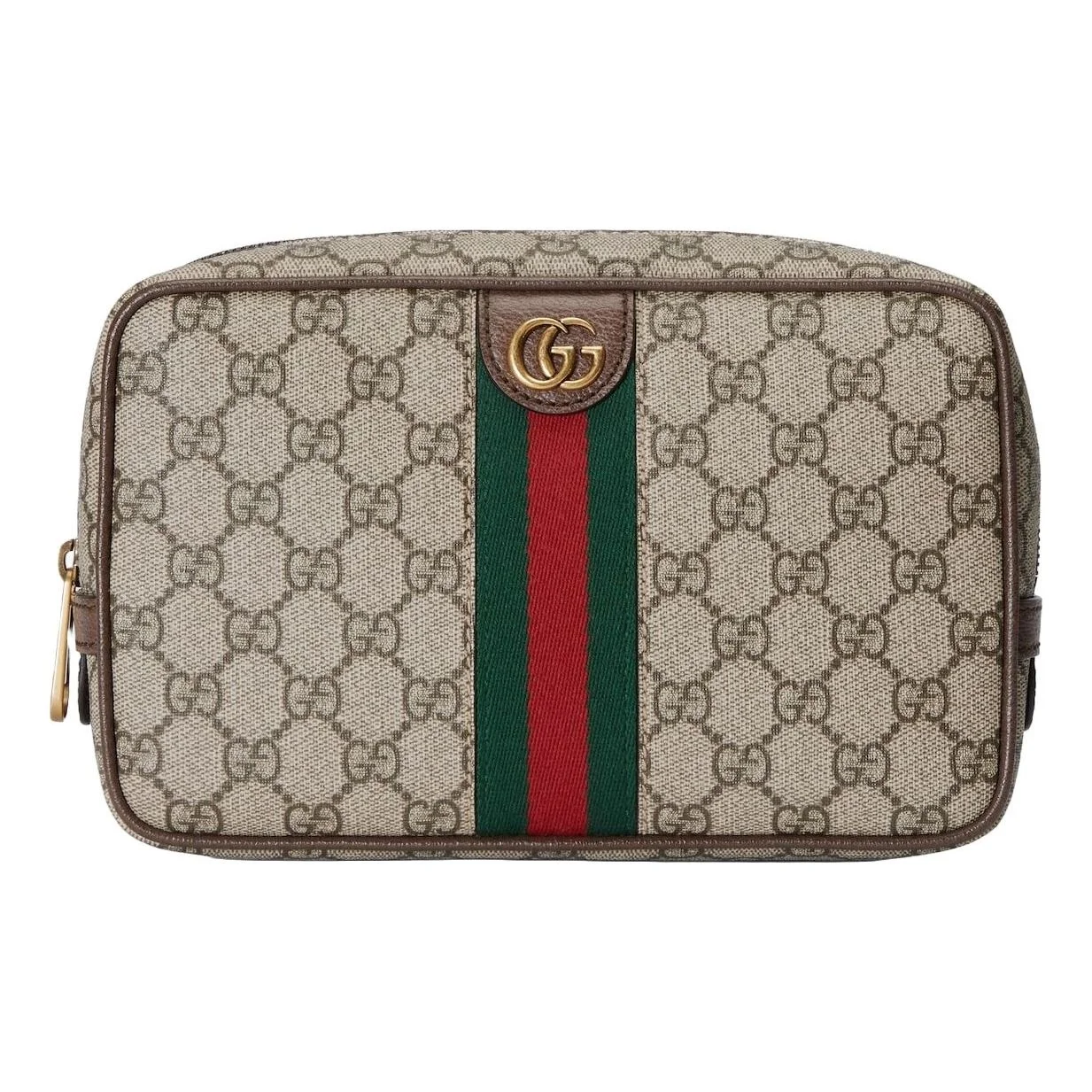 (WMNS) Gucci Savoy Toiletry Case With Web 'Beige Ebony' 760019-96IWT-8745 - 1