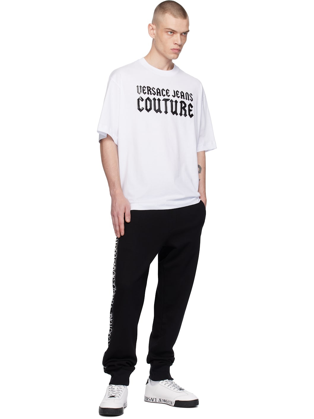 Black Logo Tape Sweatpants - 4