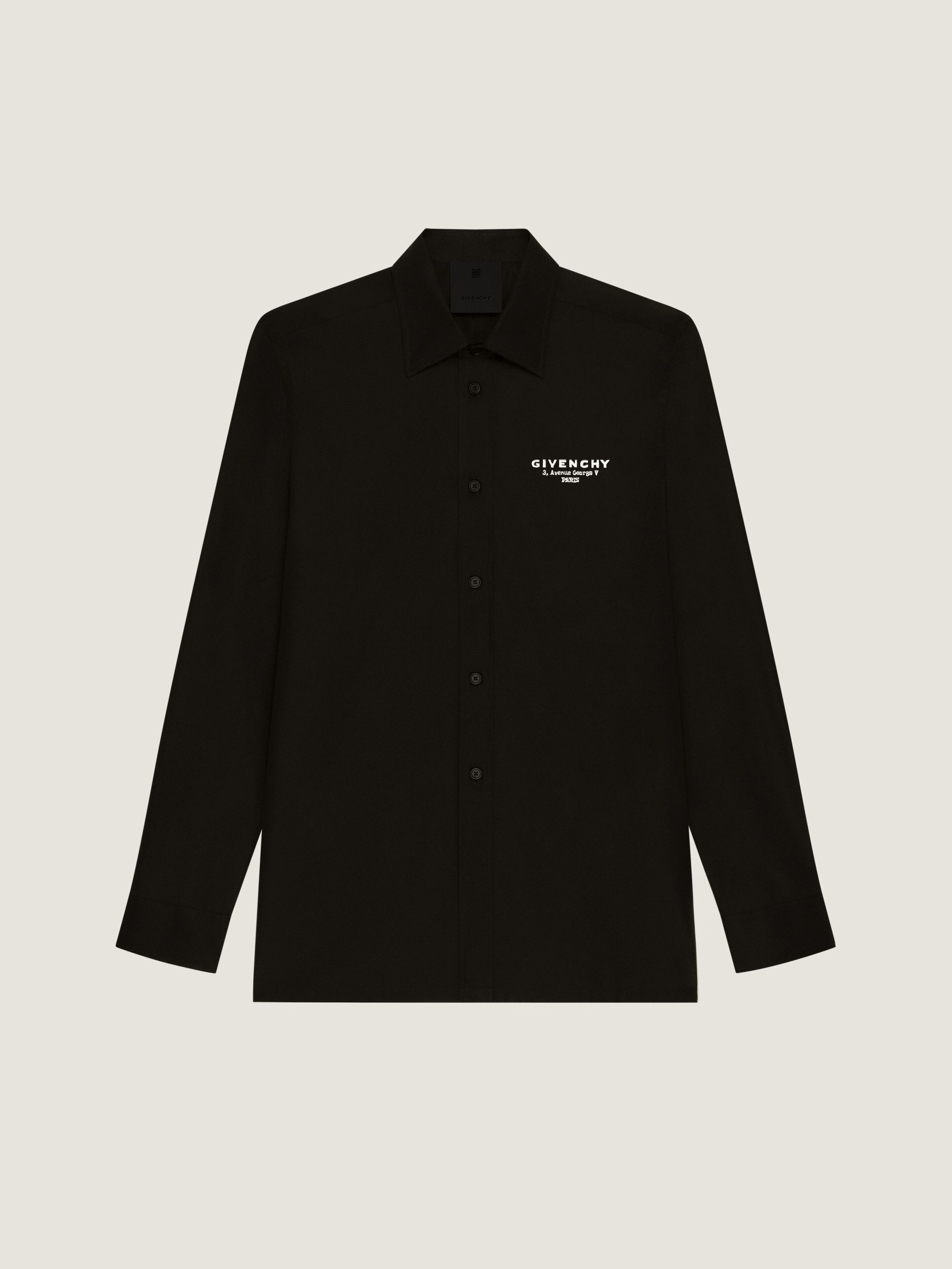 SHIRT IN POPLIN WITH GIVENCHY STAMP PRINT - 1