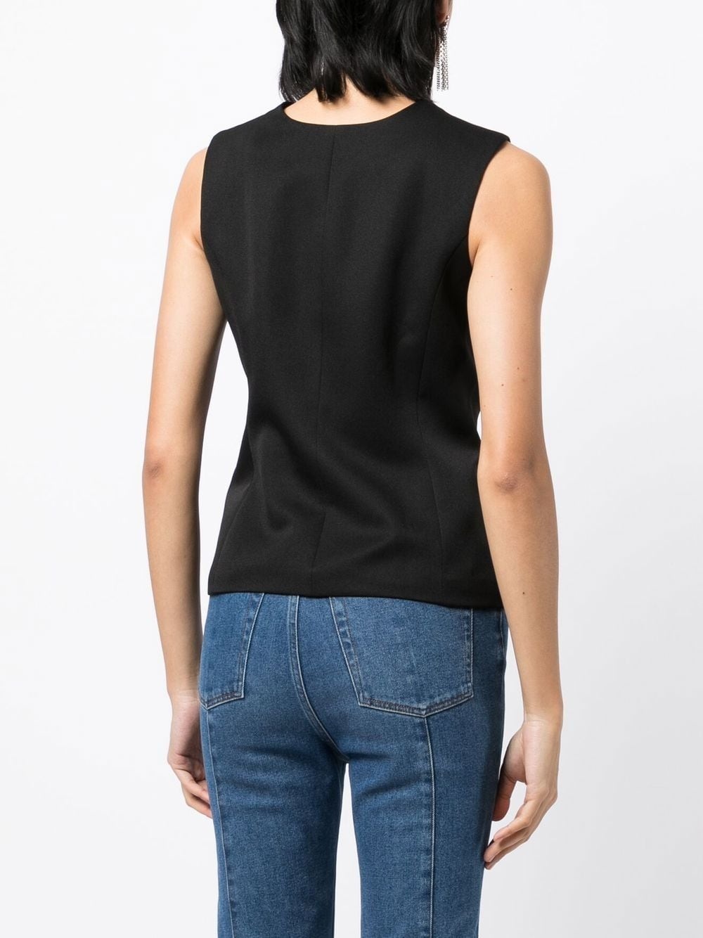 reverse detail sleeveless top - 4