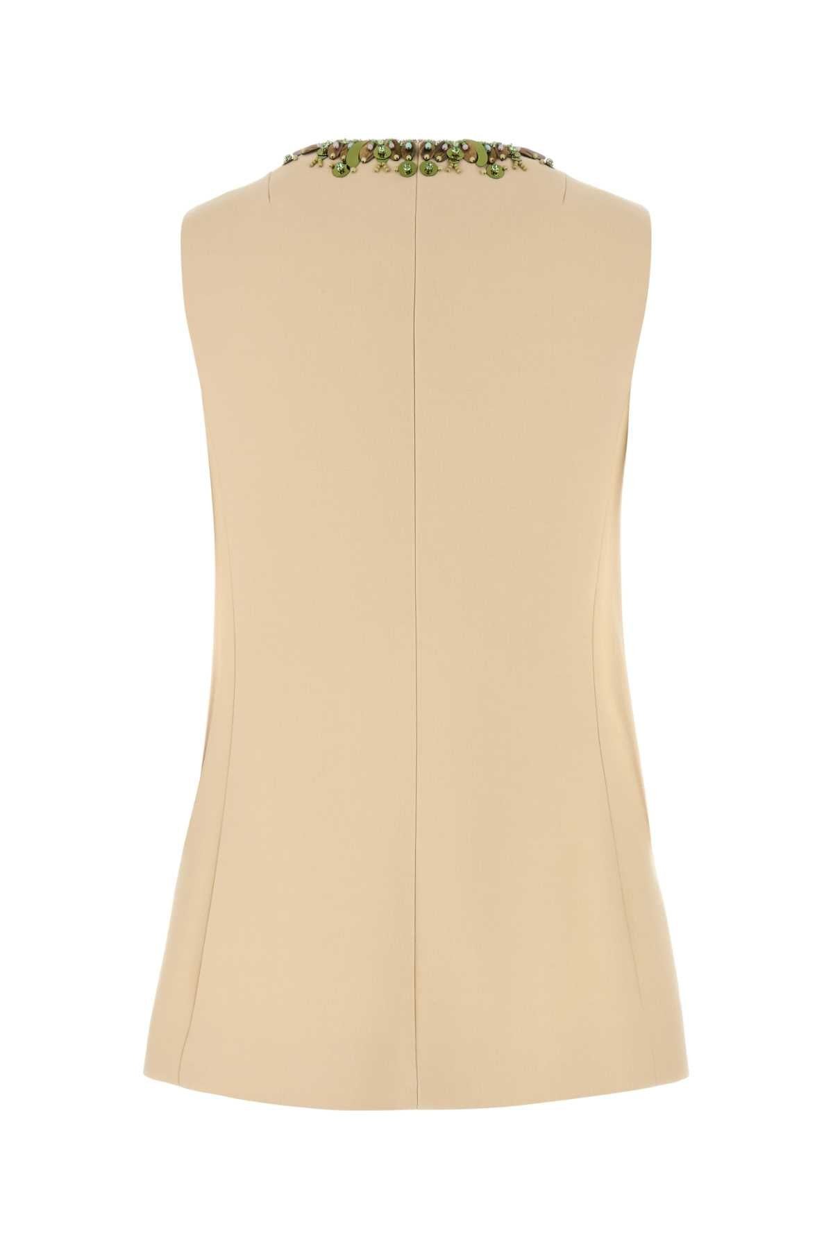 Valentino Garavani Women Cream Wool Blend Vest - 2