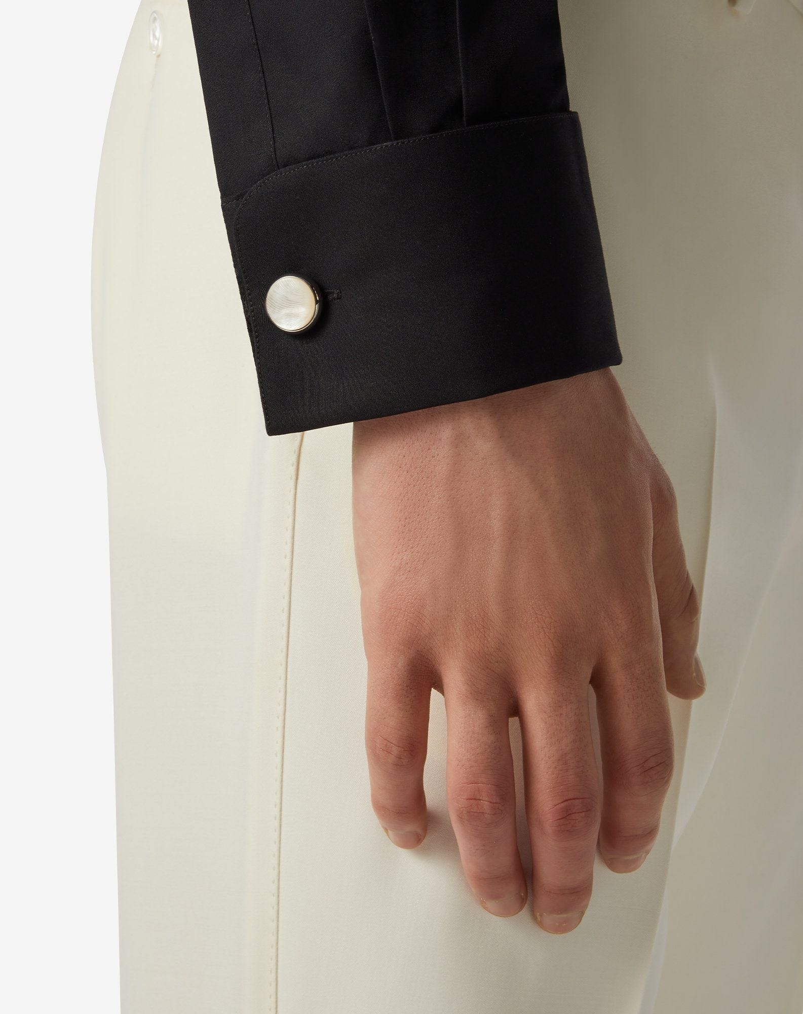 Silver brass cufflinks with mother of pearl - 3