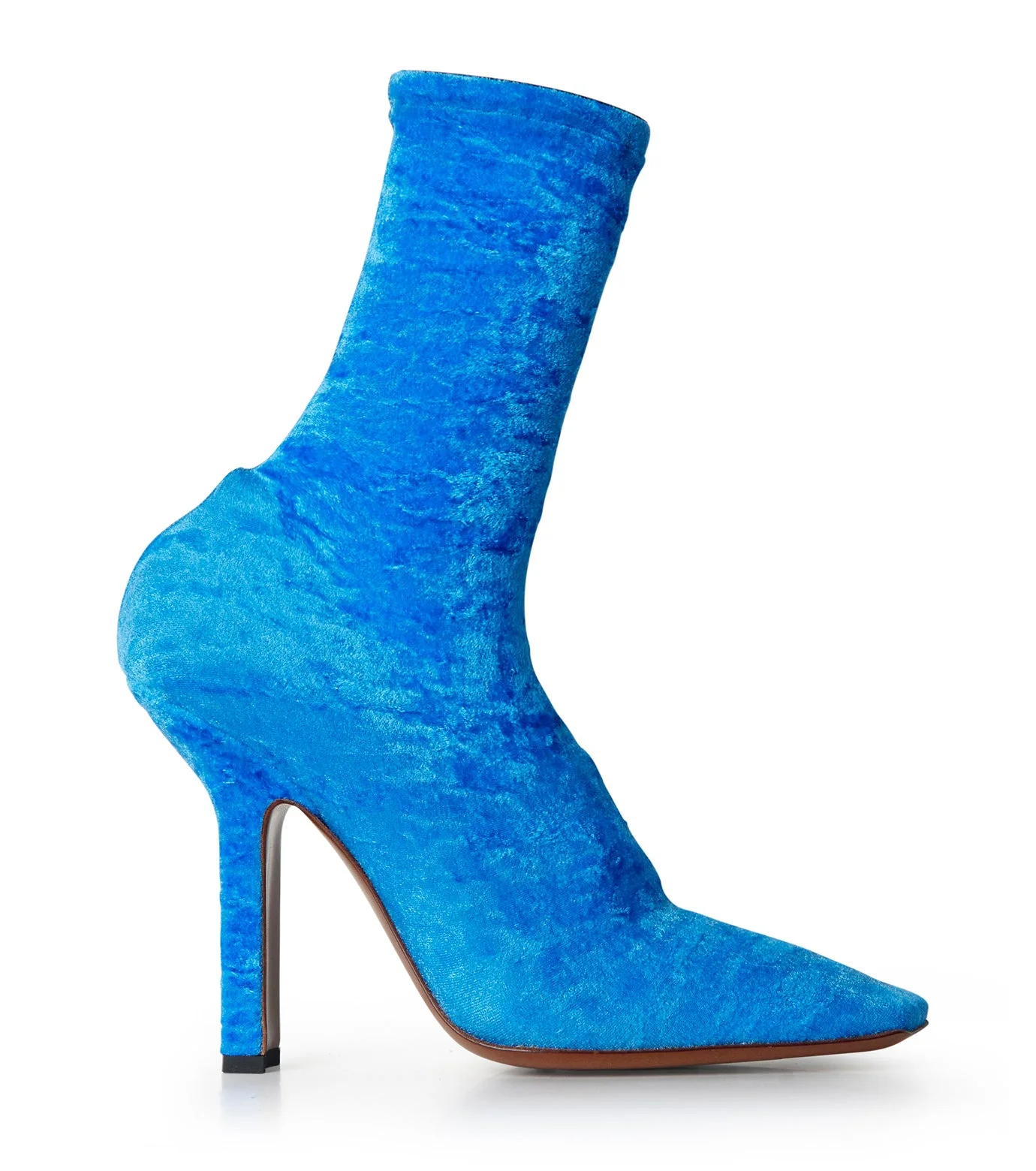 Velvet Boomerang Sock Ankle Boots - 1