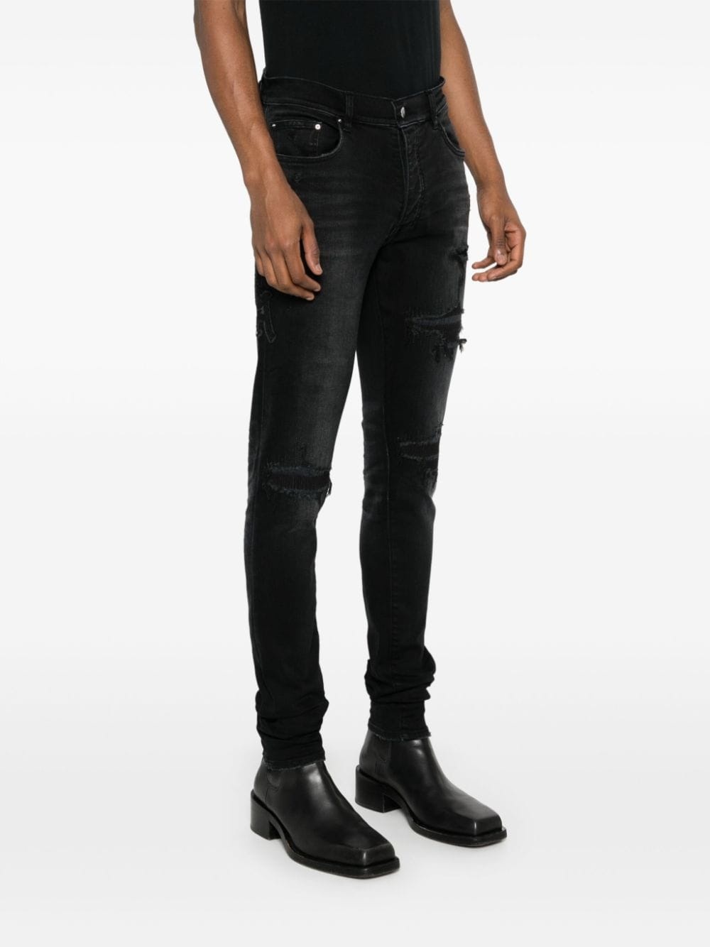 logo-patch cotton jeans - 3