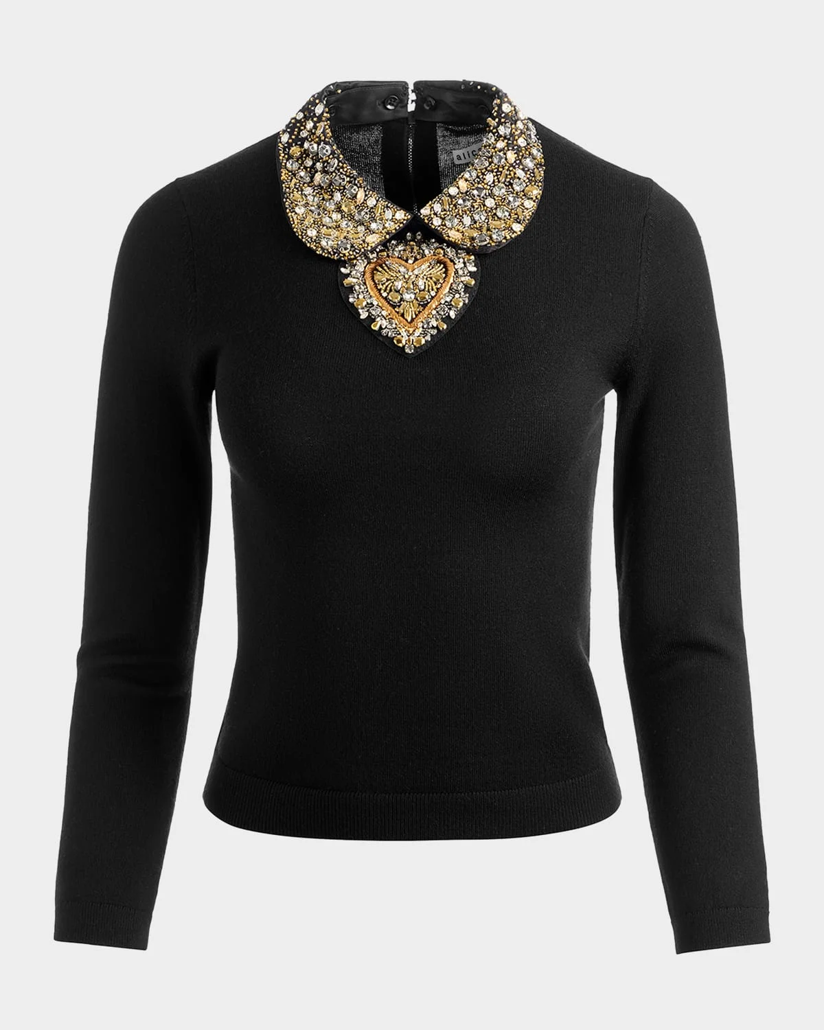 Porla Embellished Collared Pullover - 1