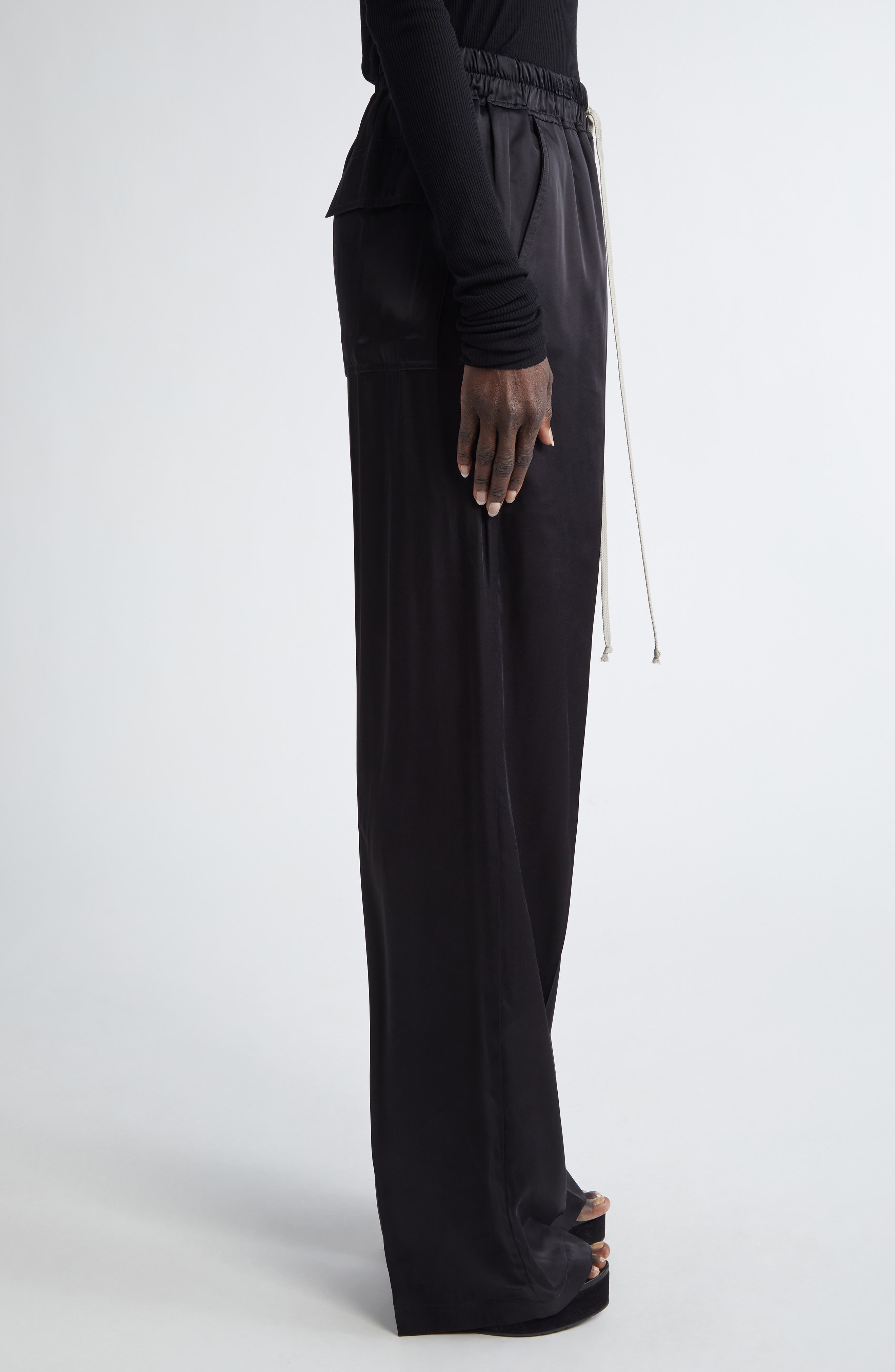 Rick Owens Dietrich Drawstring Pants in Black at Nordstrom - 4