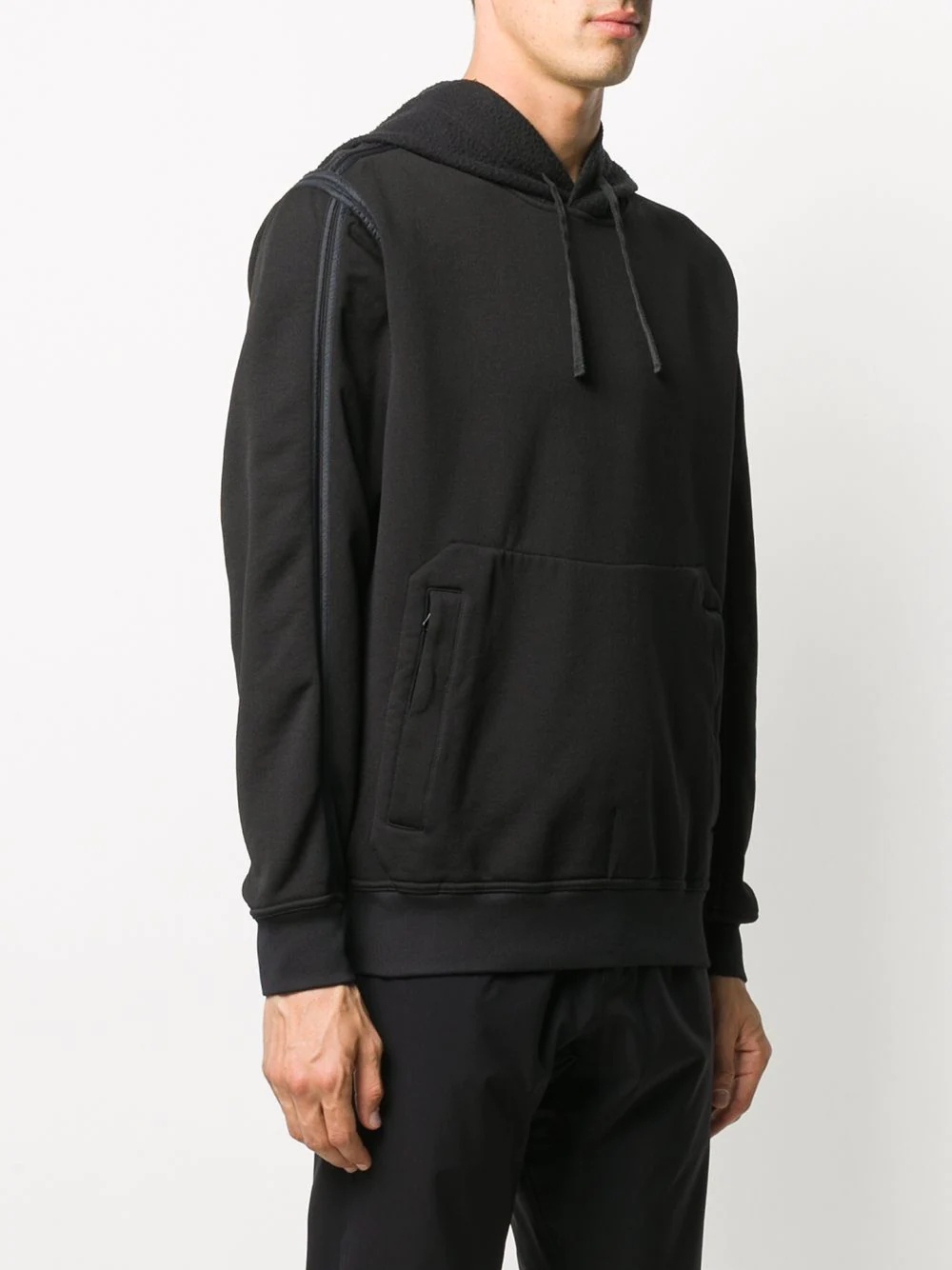 contrast-trim hooded sweatshirt - 3