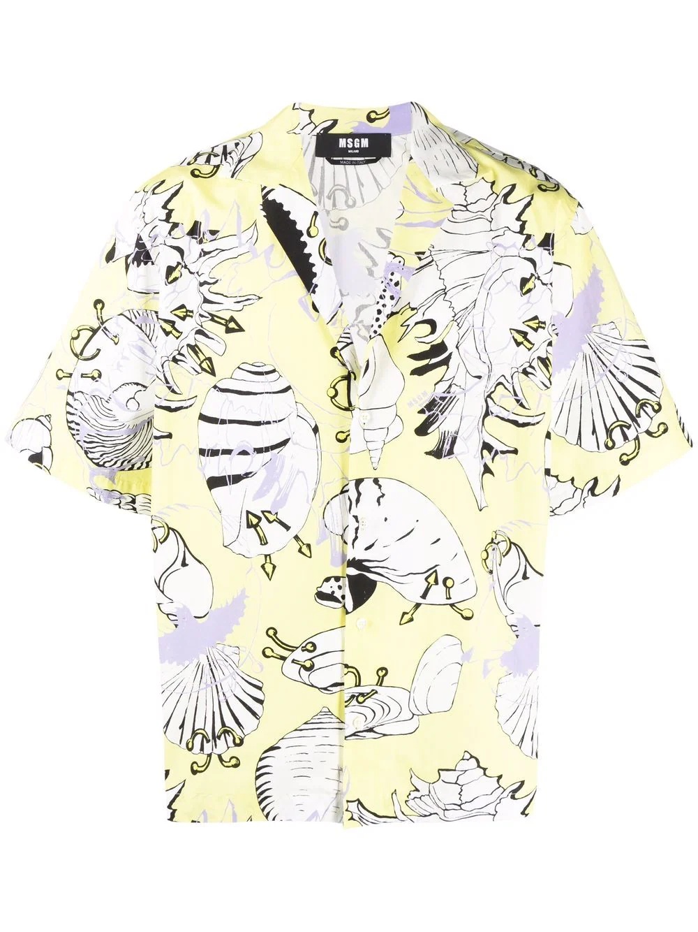 shell-print bowling shirt - 1